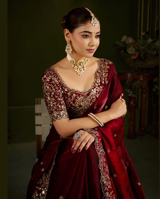 Nxika Embroidered Bollywood Organza, Jimmy Jimmy Saree