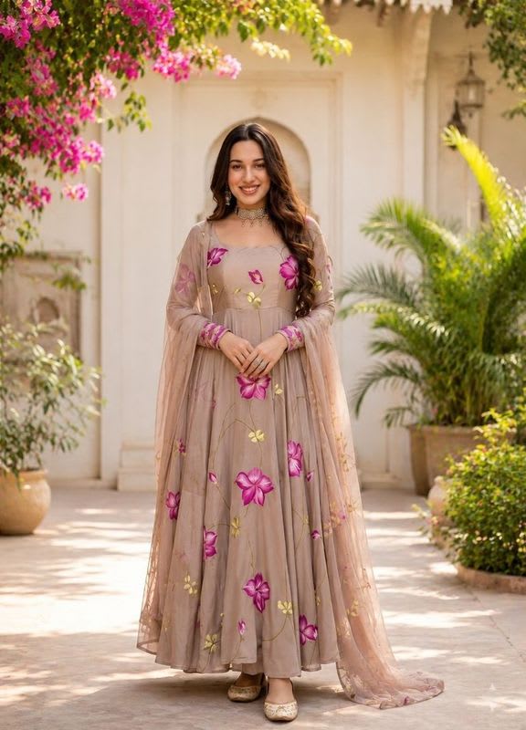 Jash Creation Women Crepe Kurti Dupatta Set