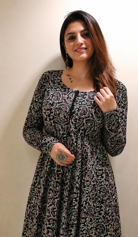 JODAA Printed Cotton Rayon Anarkali Kurta for Women