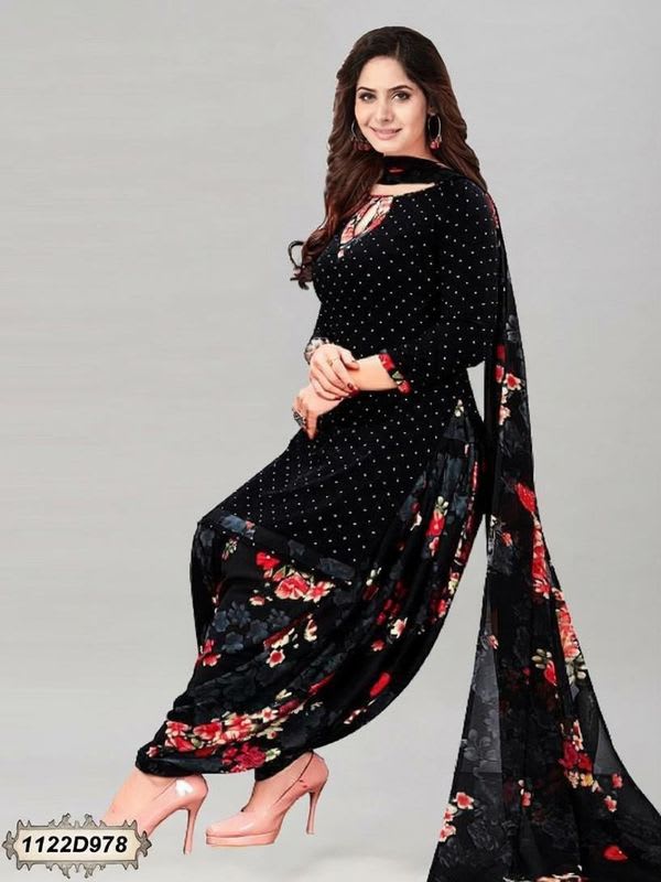 WONAYA Unstitched Crepe Salwar Suit Material Self Design
