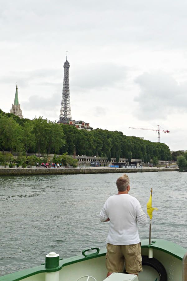 Eiffel tower Paris from bow of Johanna
