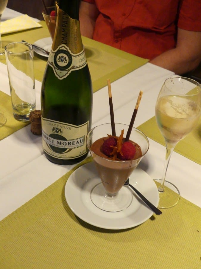 Chocolade and champagne dessert