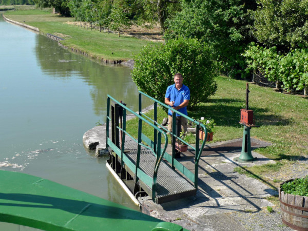 Manuele bediening van de sluis