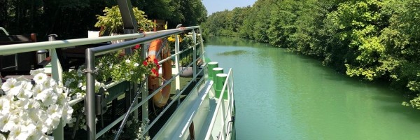 Quietly sailing on a canal