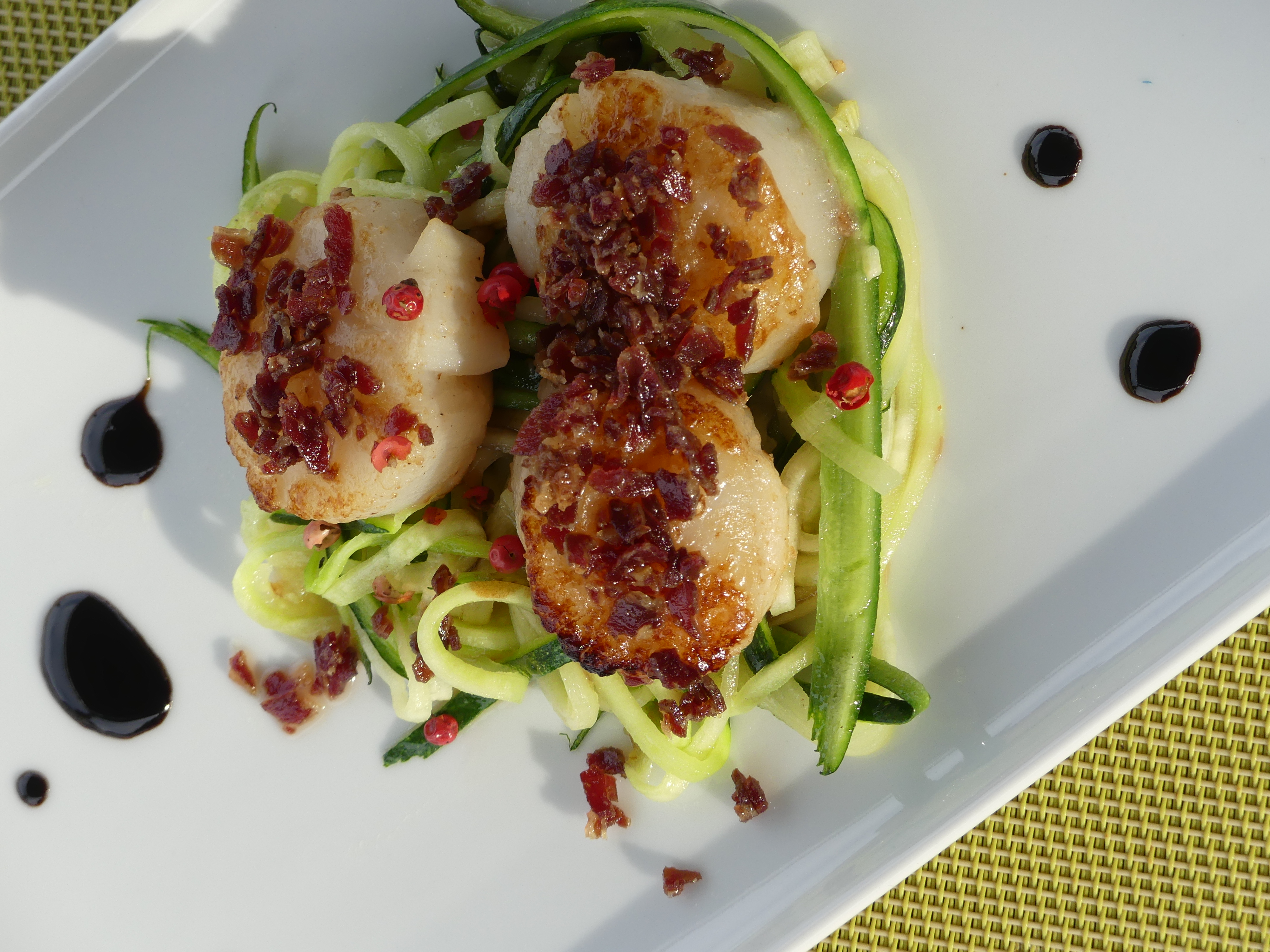 Dessert with scallops