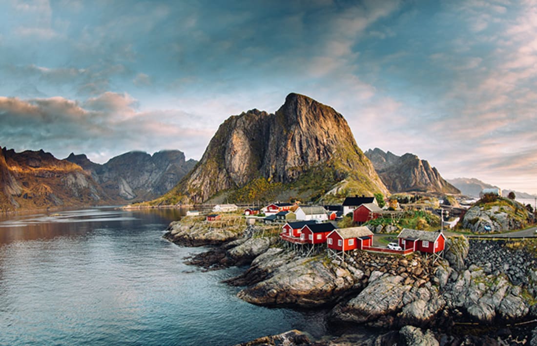 Fischer Dorf Lofoten, Norwegen