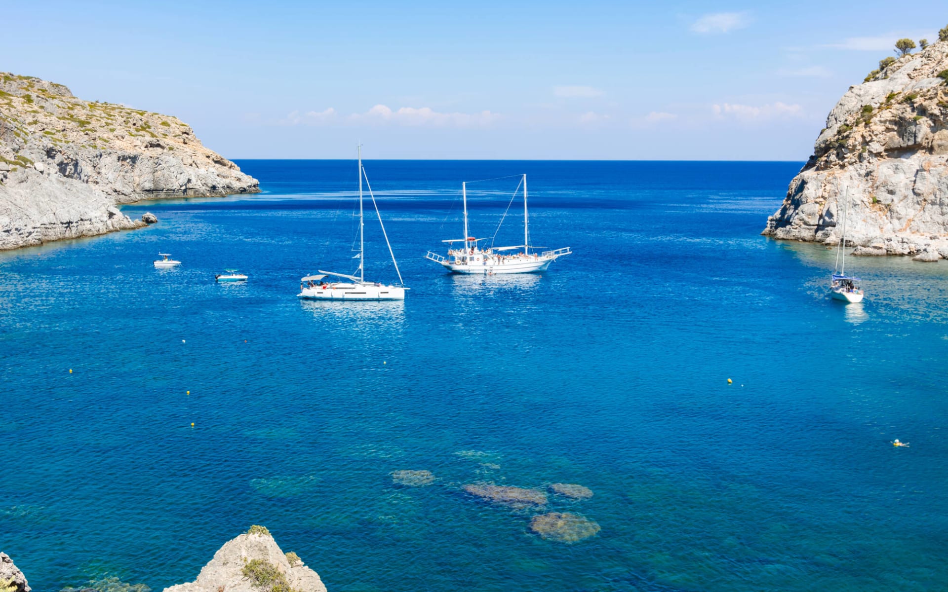 Badeferien im Calypso Beach ab Rhodos: Anthony Quinn Bay Meer Rhodos Griechenland