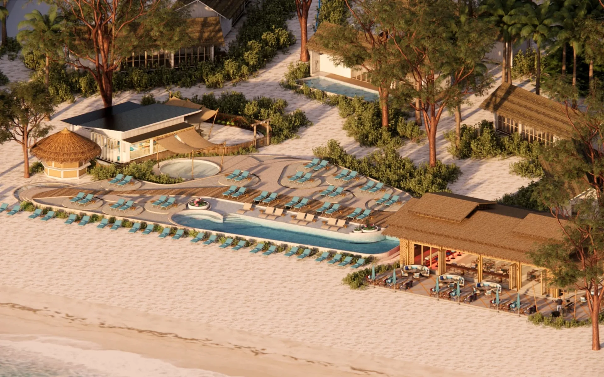 OUTRIGGER Phi Phi Island Resort in Ko Phi Phi: Areal View | Beachfront Restaurant & Pool