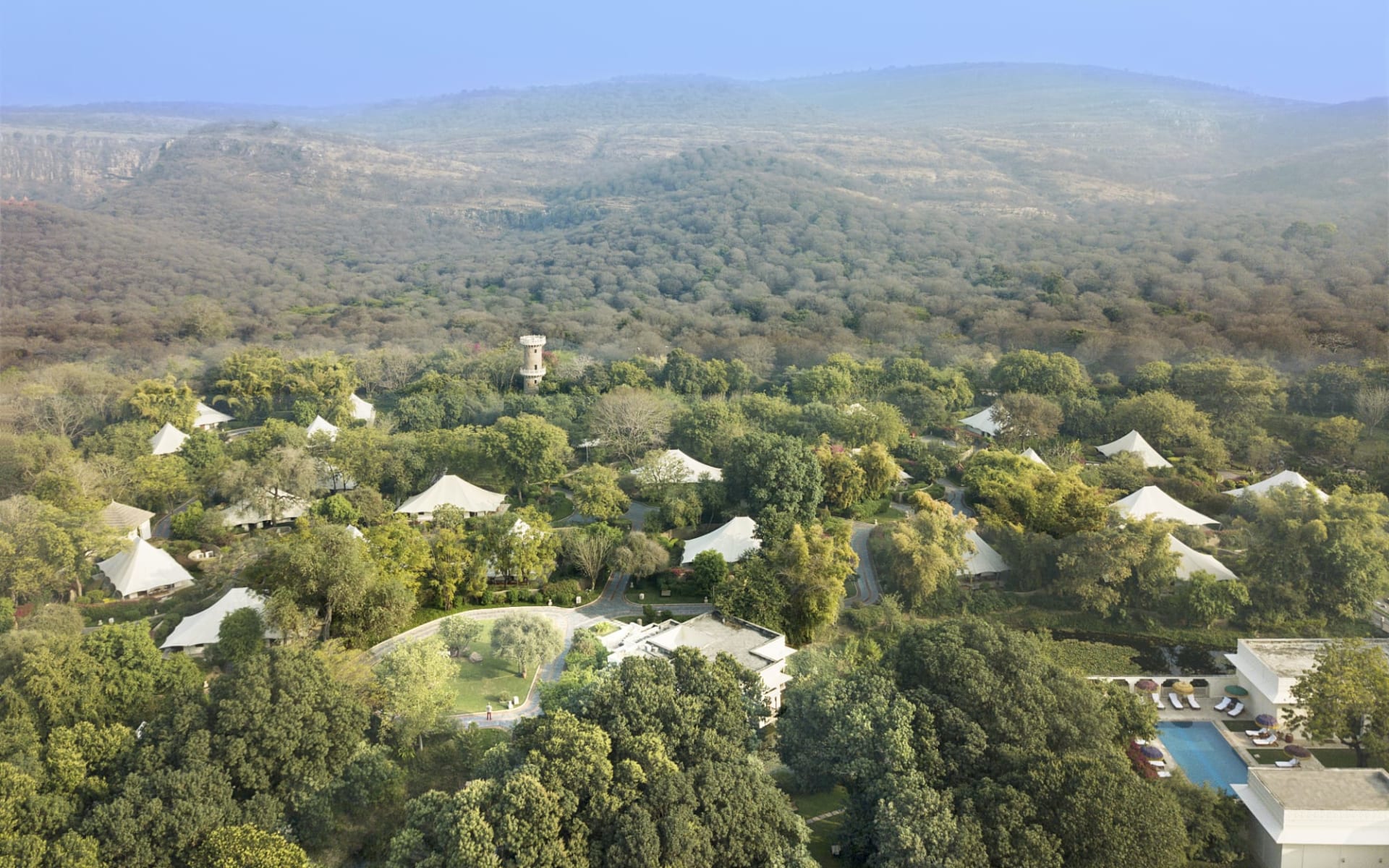 The Oberoi Vanyavilas Wildlife Resort in Ranthambore: Aerial View