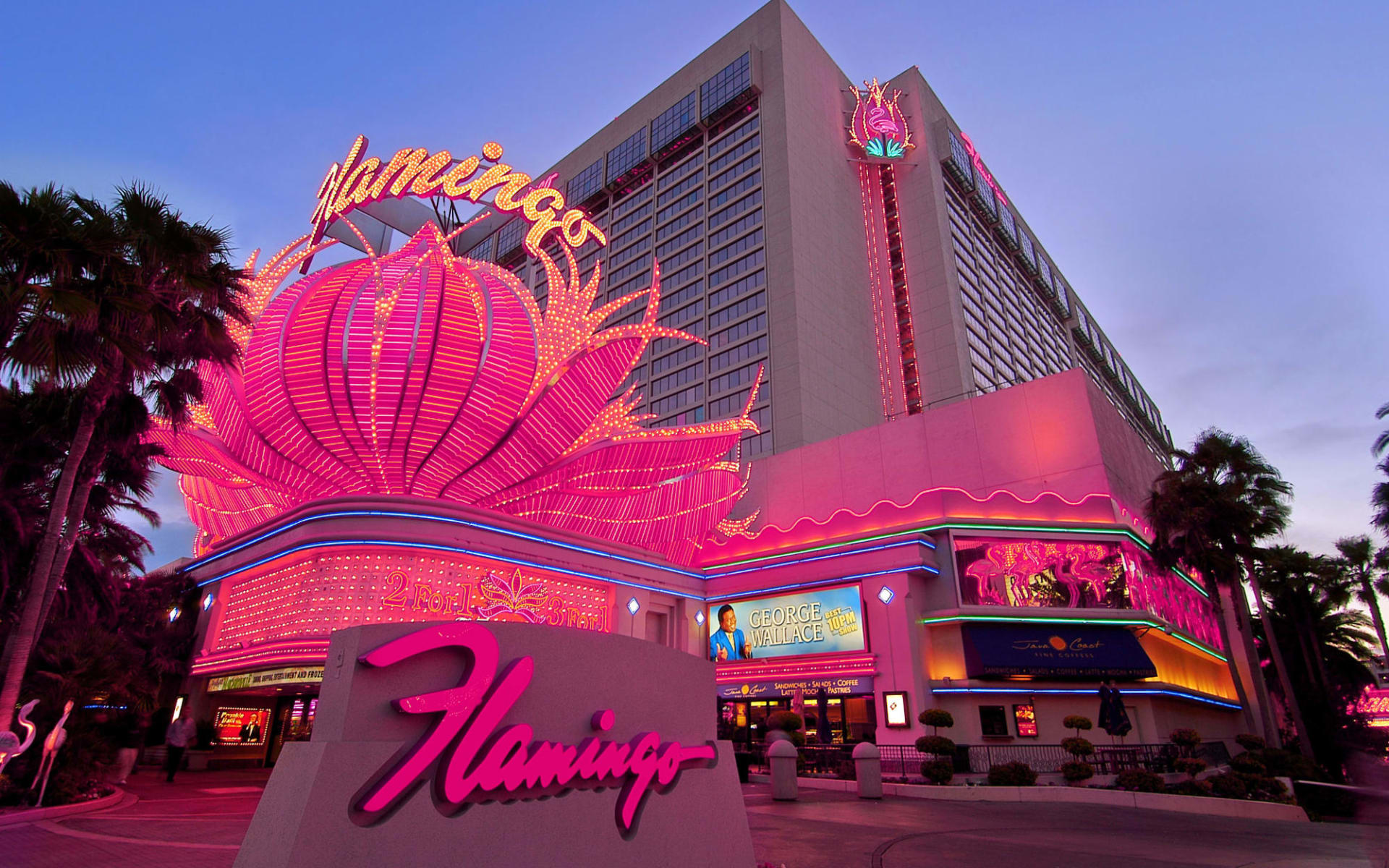 Flamingo Las Vegas:  Flamingo Las Vegas - exterior in the evening