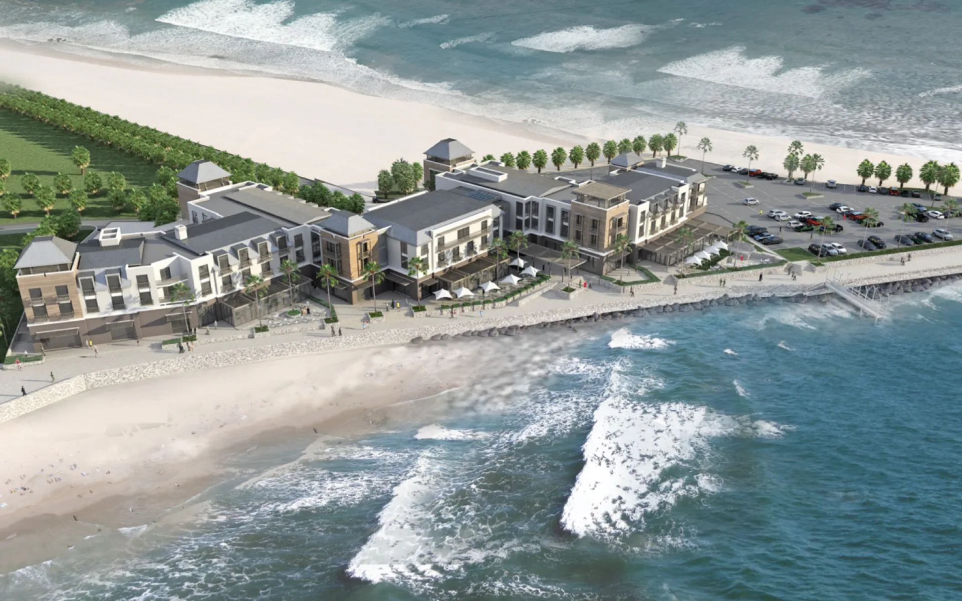 Strand Hotel Swakopmund: Exterior Strand Hotel Vogelperspektive