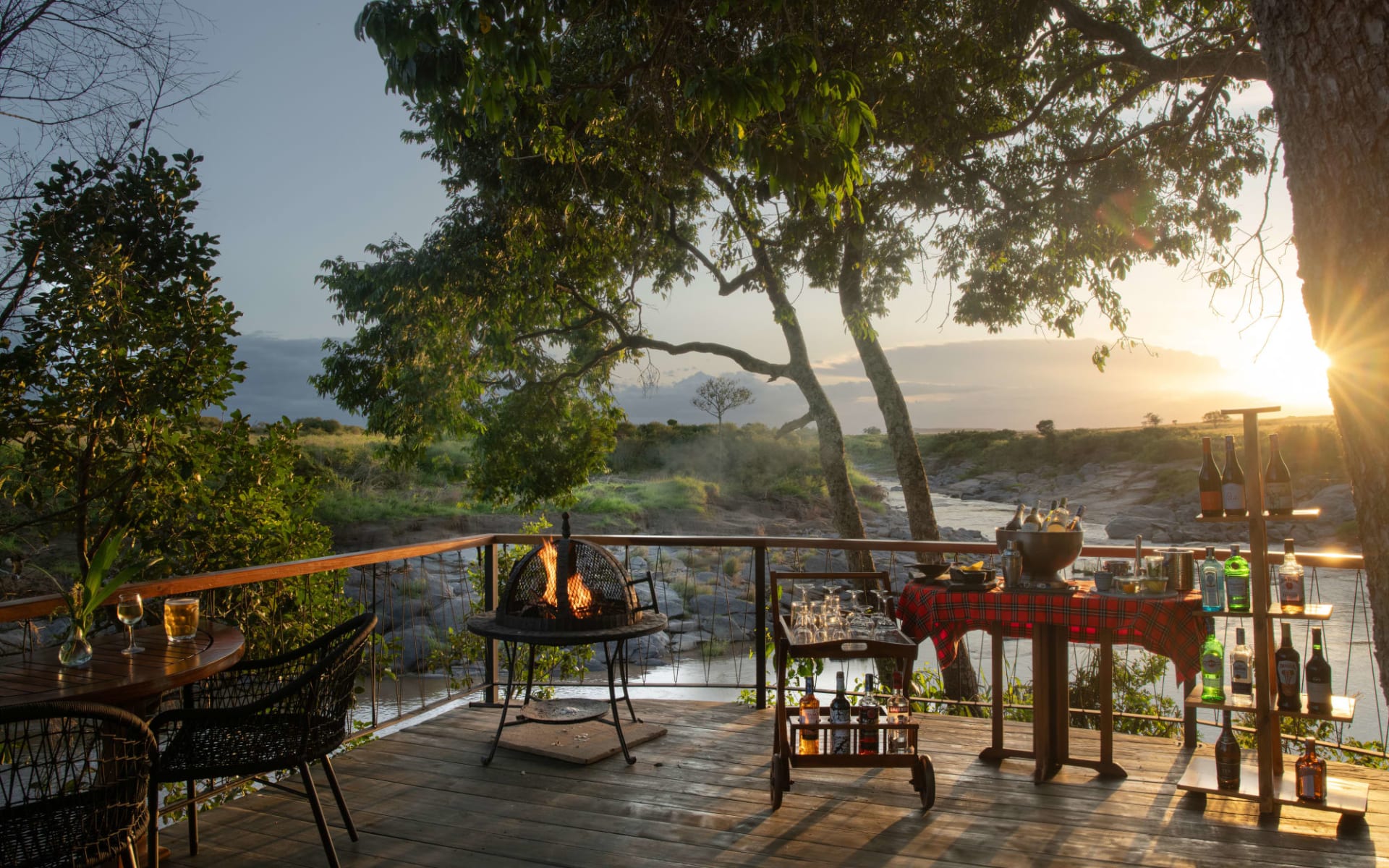 Rekero Camp in Masai Mara:  Dining Area Deck