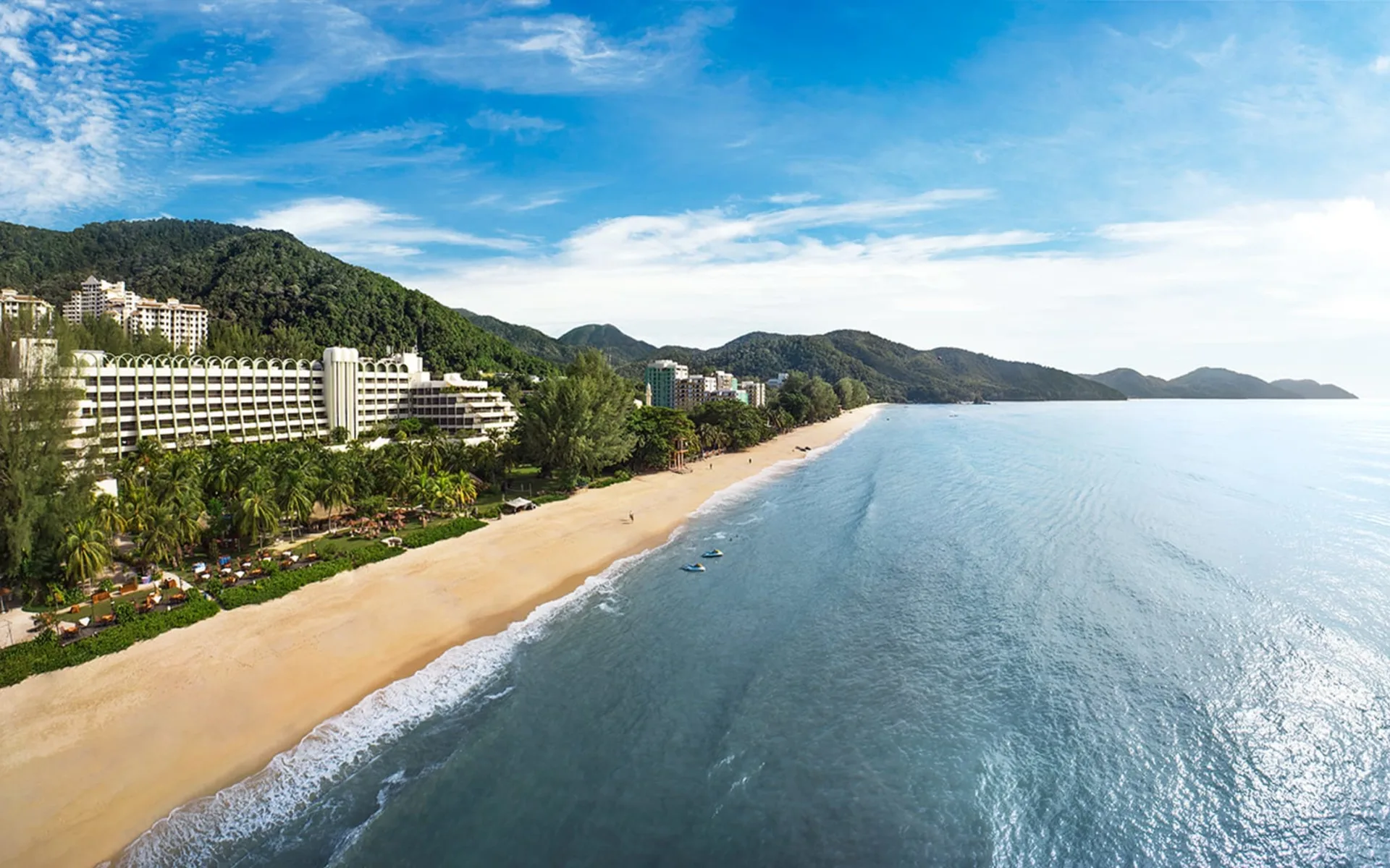 Parkroyal Penang Resort: Aerial view with blue sky