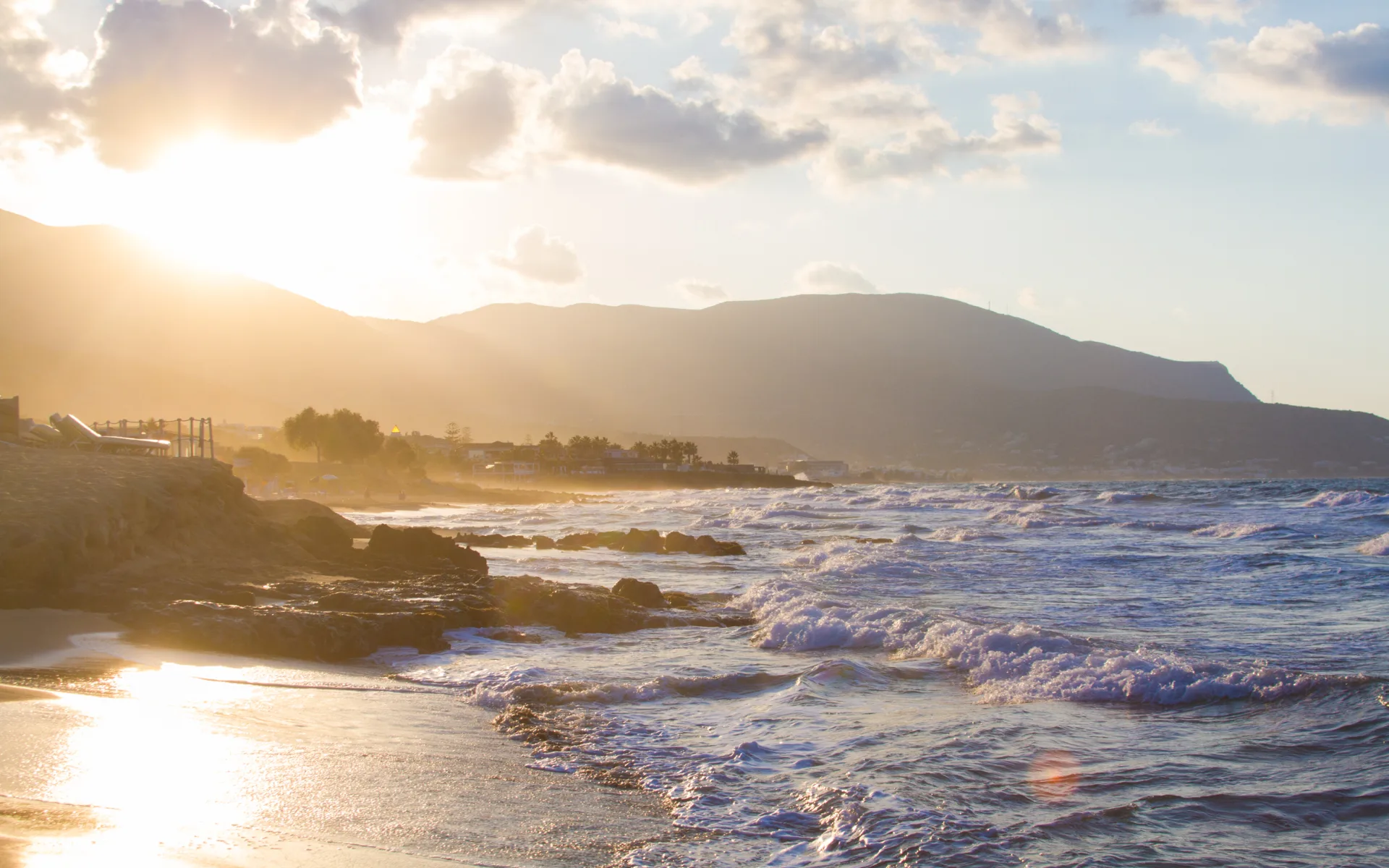 Badeferien im Ikaros Beach Luxury Resort & Spa ab Chersonissos: Malia Beach Sonnenuntergang Kreta GR