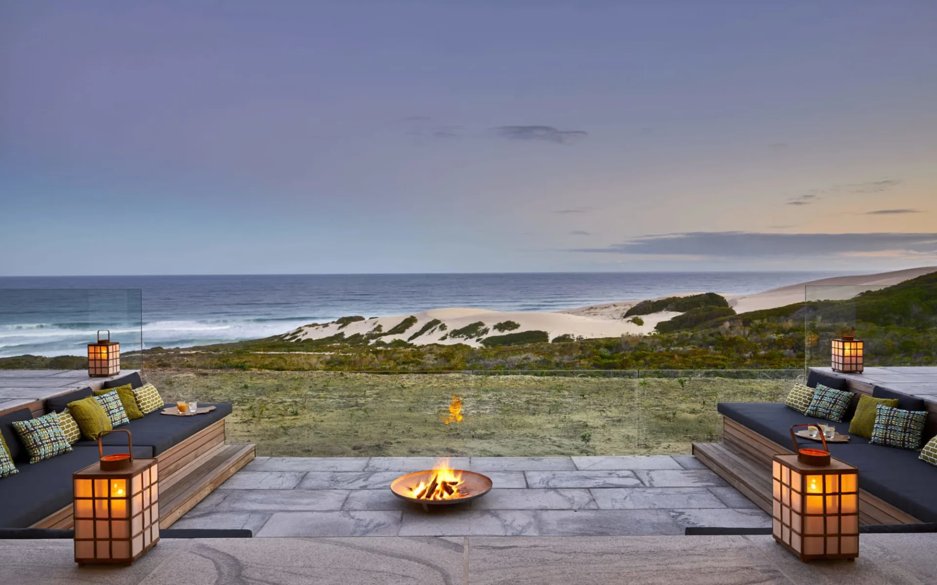 Morukuru Beach Lodge in De Hoop Nature Reserve: Morukuru Beach Lodge Fire pit with a view