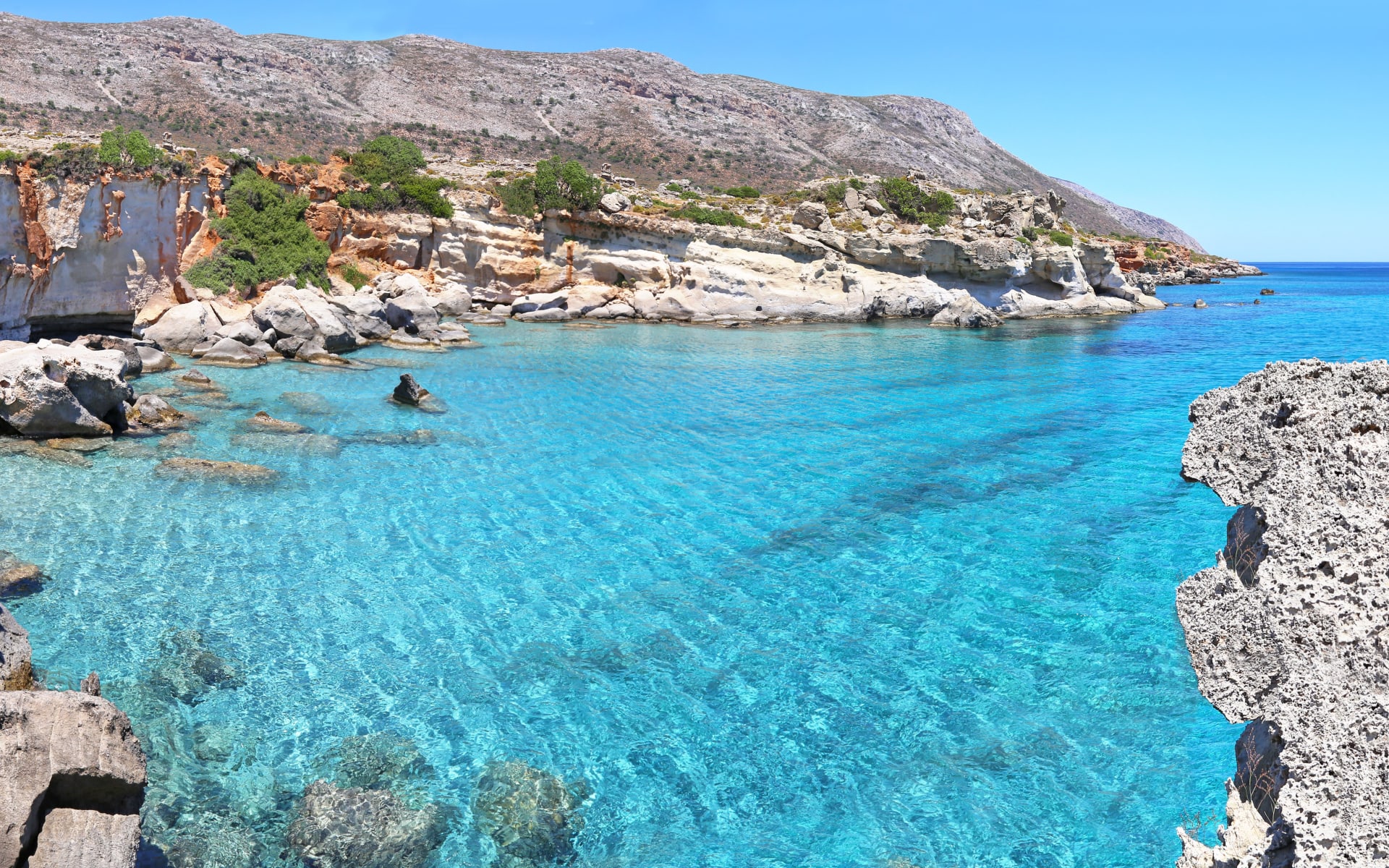 Badeferien im Grecotel Olympia Oasis & Aqua Park ab Kalamata: Peloponnese_Badebucht_