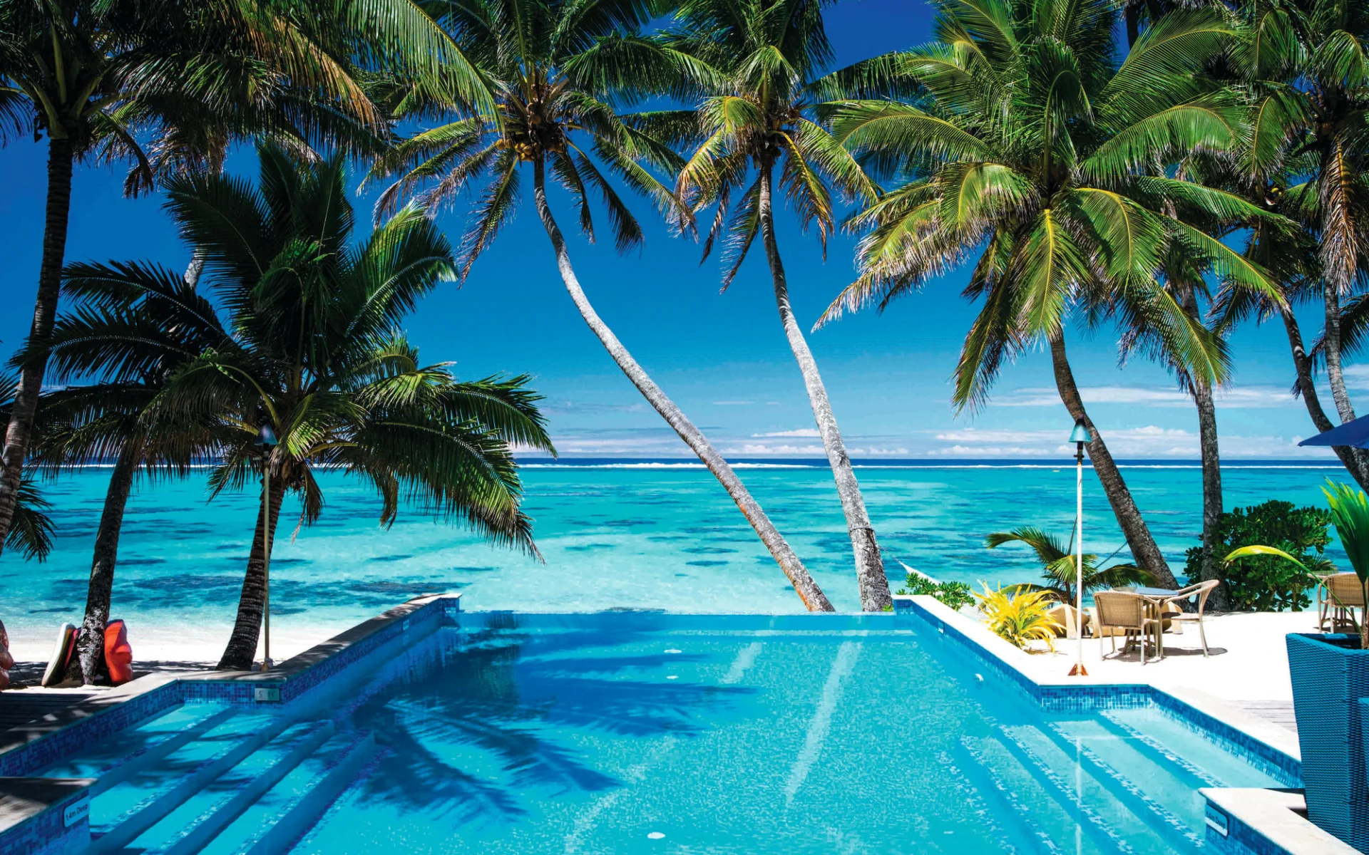 Little Polynesian in Rarotonga: facilities Little Polynesian-Infinity-Pool-Lagoon-View