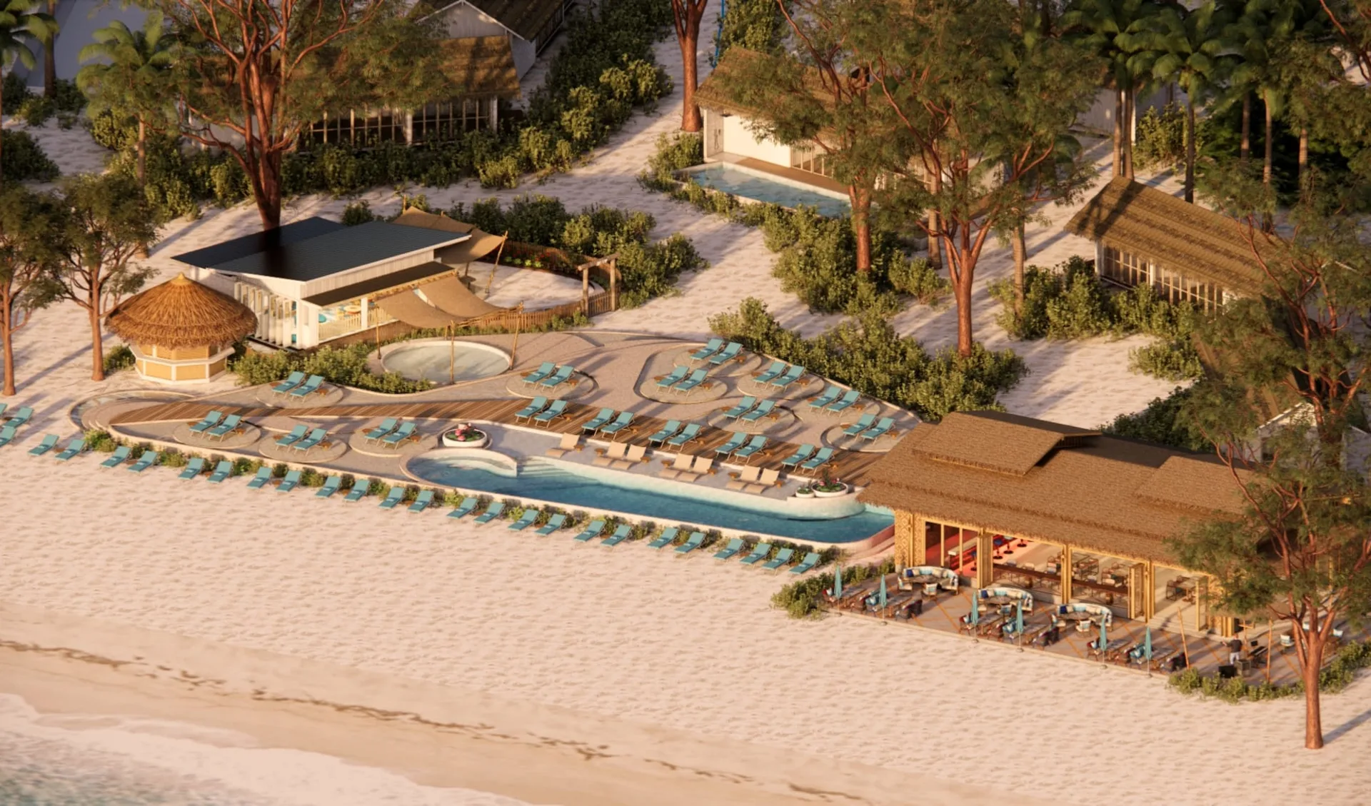 OUTRIGGER Phi Phi Island Resort in Ko Phi Phi: Areal View | Beachfront Restaurant & Pool