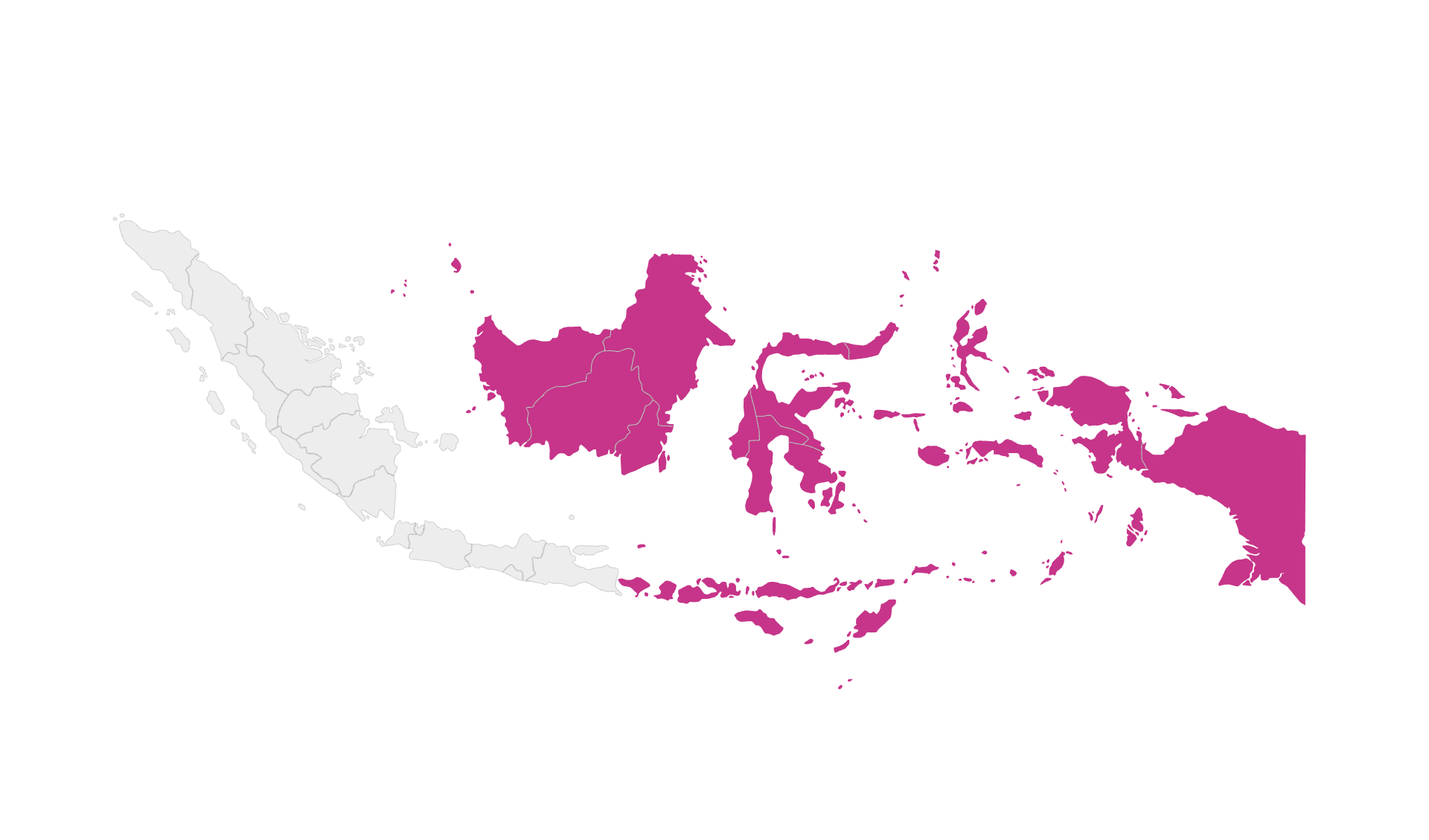 Karte Indonesien Region Kalimantan, Sulawesi, West Papua