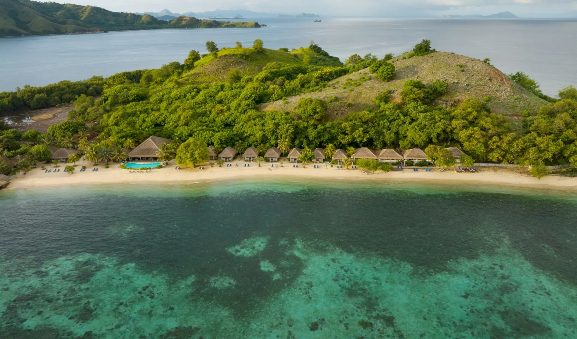 Sudamala Resort Seraya in Labuan Bajo:  Aerial view