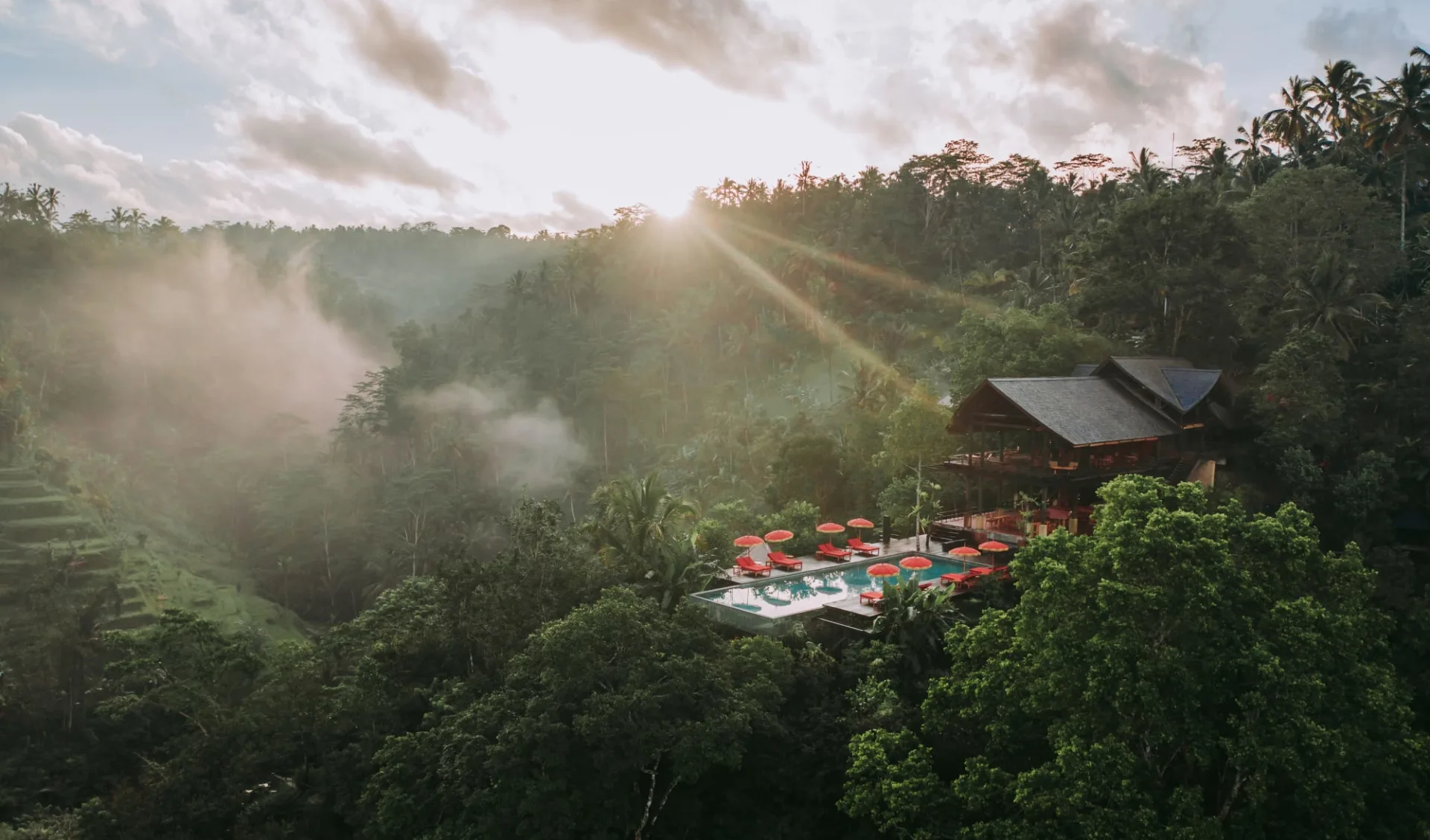 Buahan, a Banyan Tree Escape in Ubud: Aerial View Pool