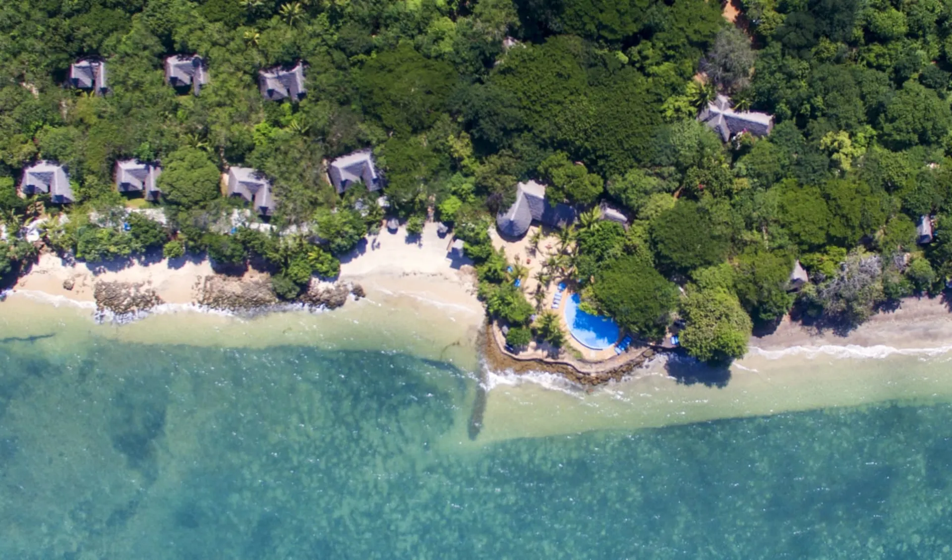 Fumba Beach Lodge in Zanzibar Südküste:  Birds eye View of Fumba