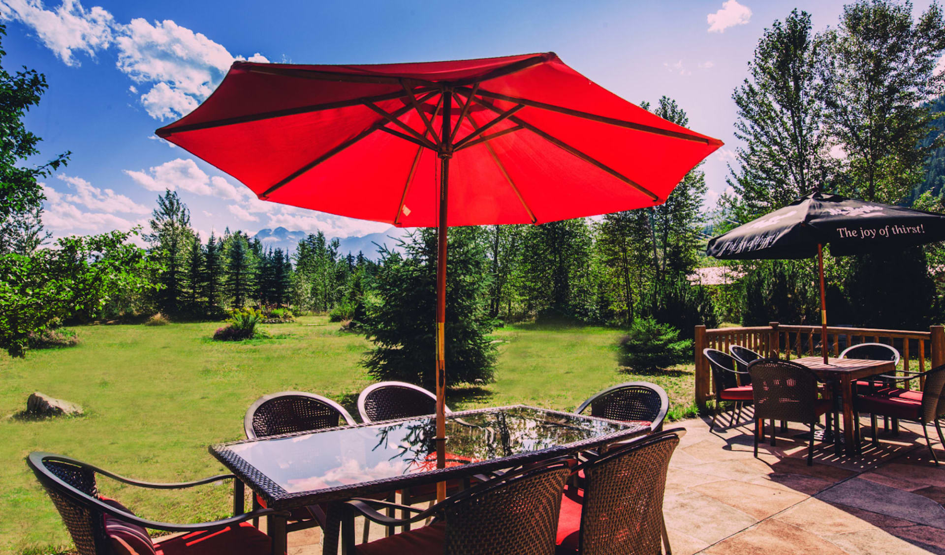 Glacier House Resort in Revelstoke:  Glacier House Resort_Patio