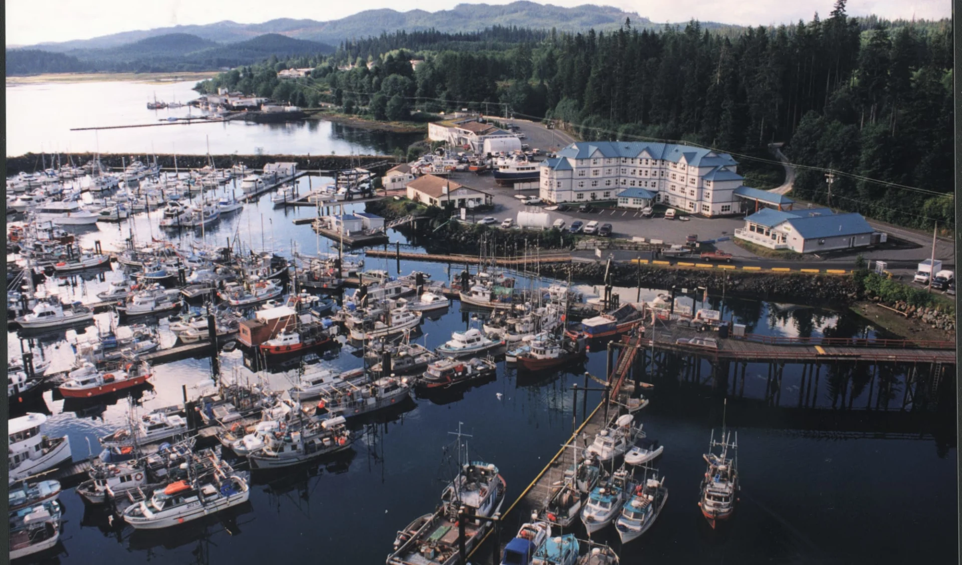 Quarterdeck Inn & Marina Resort in Port Hardy:  Quarterdeck Inn & Marina Resort_AerialViewofResortAndHarbour