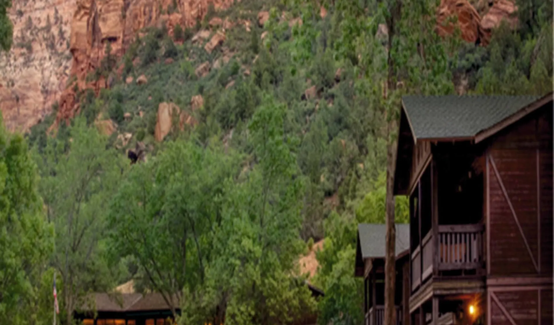 Zion Lodge in Springdale: exterior zion lodge holzhäuser wald stein