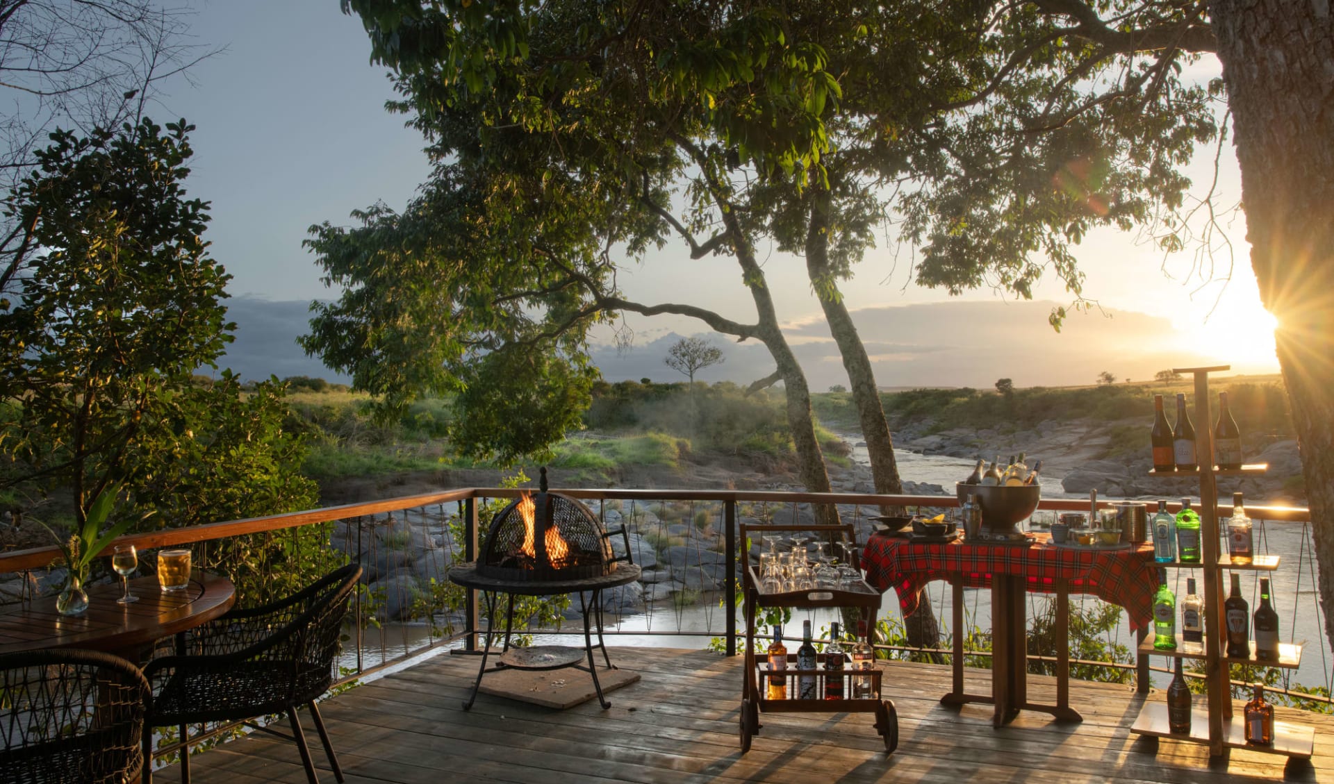 Rekero Camp in Masai Mara:  Dining Area Deck