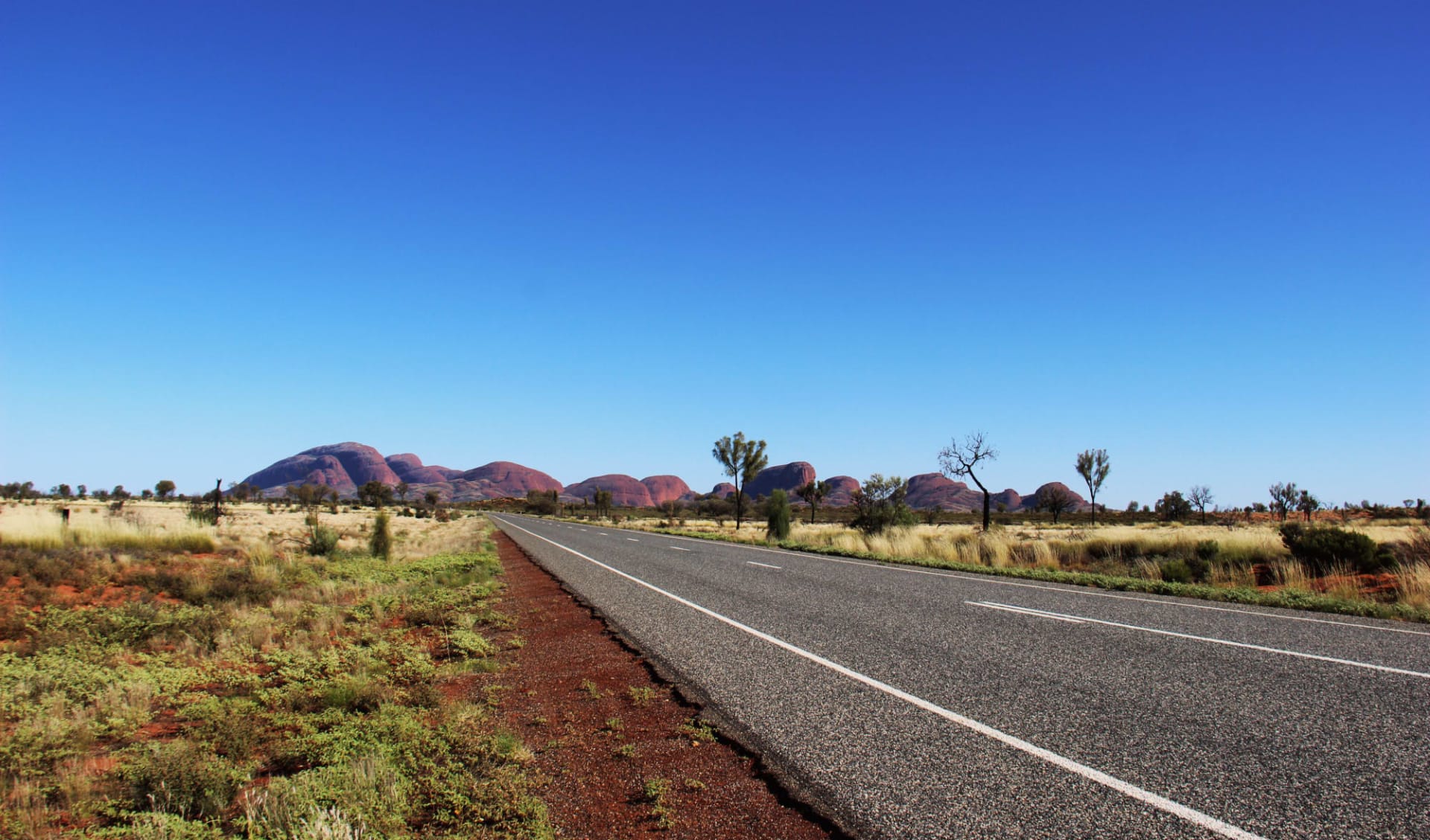 AAT Kings: Kata Tjuta, Uluru & Kings Canyon ab Alice Springs: Kata Tjuta - Road to Kata Tjuta