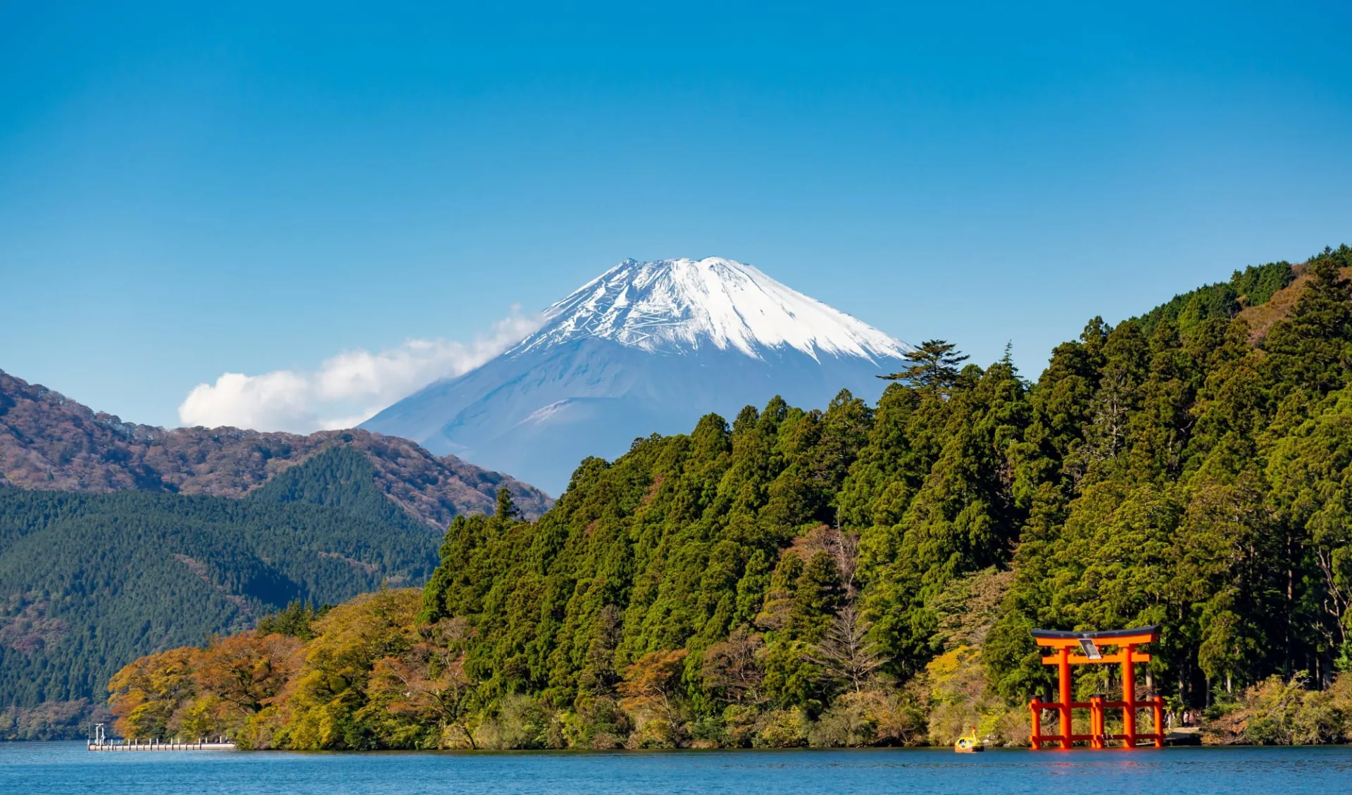 Kontrastreiches Japan ab Tokio: Lake Ashi view in Hakone