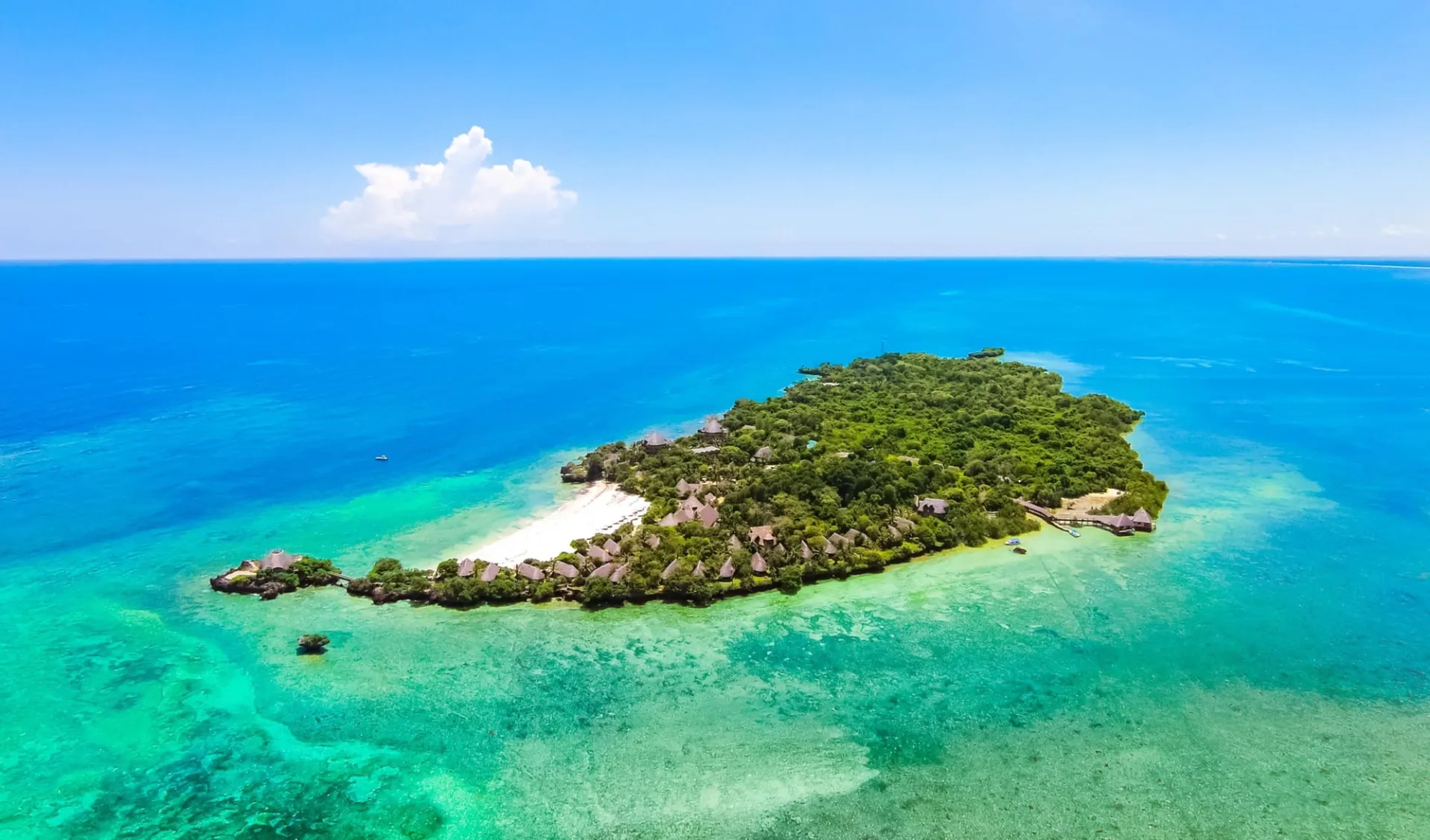 Chale Island Resort in Galu Beach:  Aerial-Chale-Island