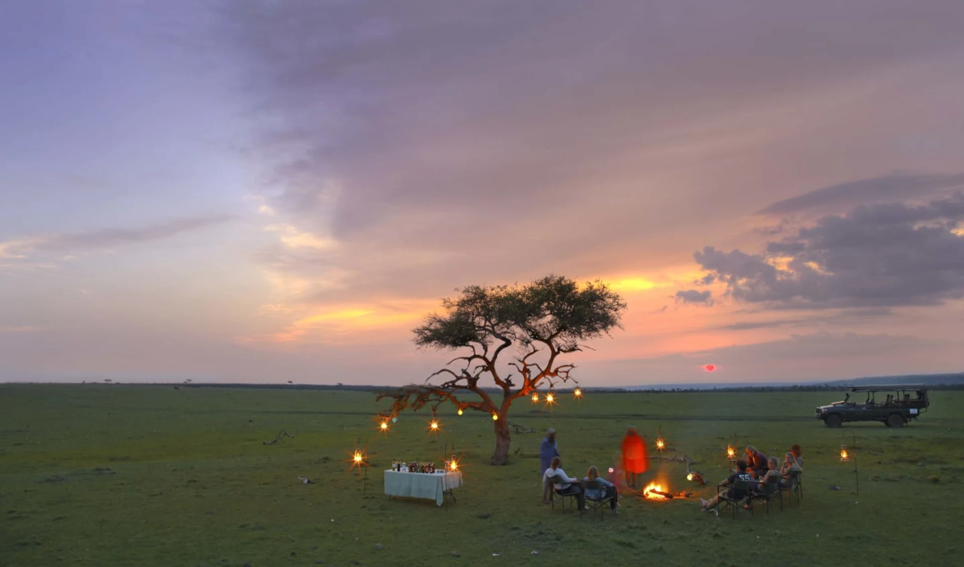 Naboisho Camp in Masai Mara:  Sundowners-in-the-conservancy