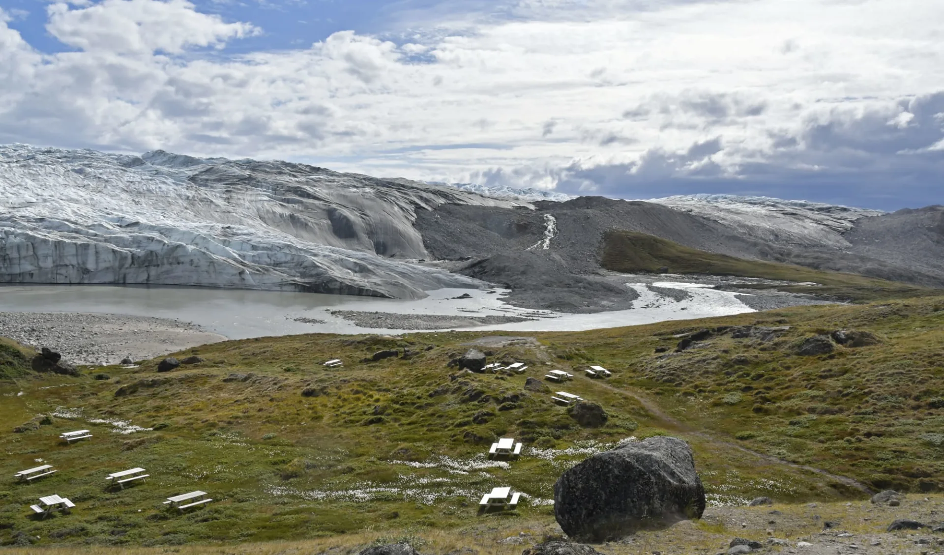 Sommer in der Diskobucht von Grönland ab Keflavik: Reindeer Glacier