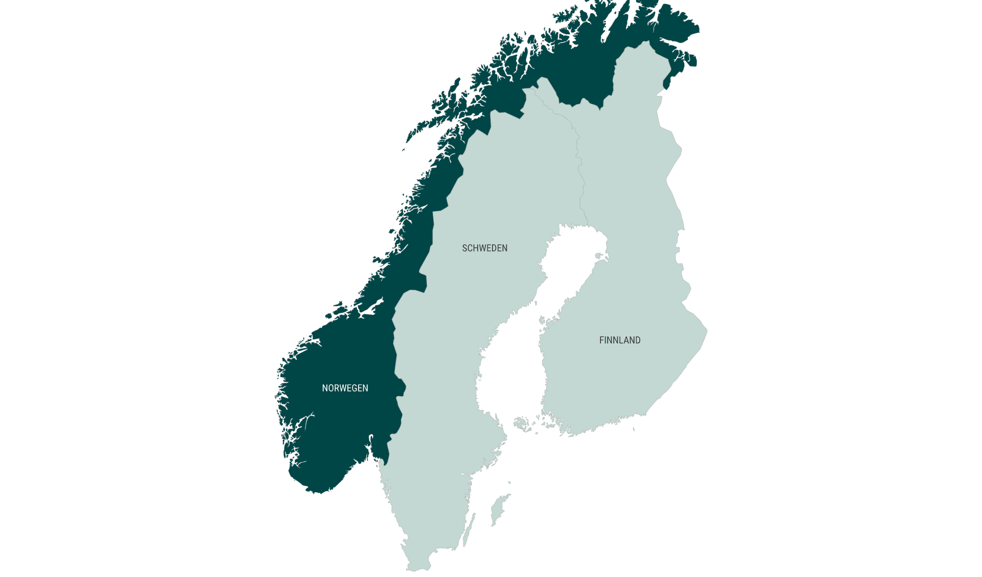 Karte Mietwagenrundreisen länderübergreifend Norwegen