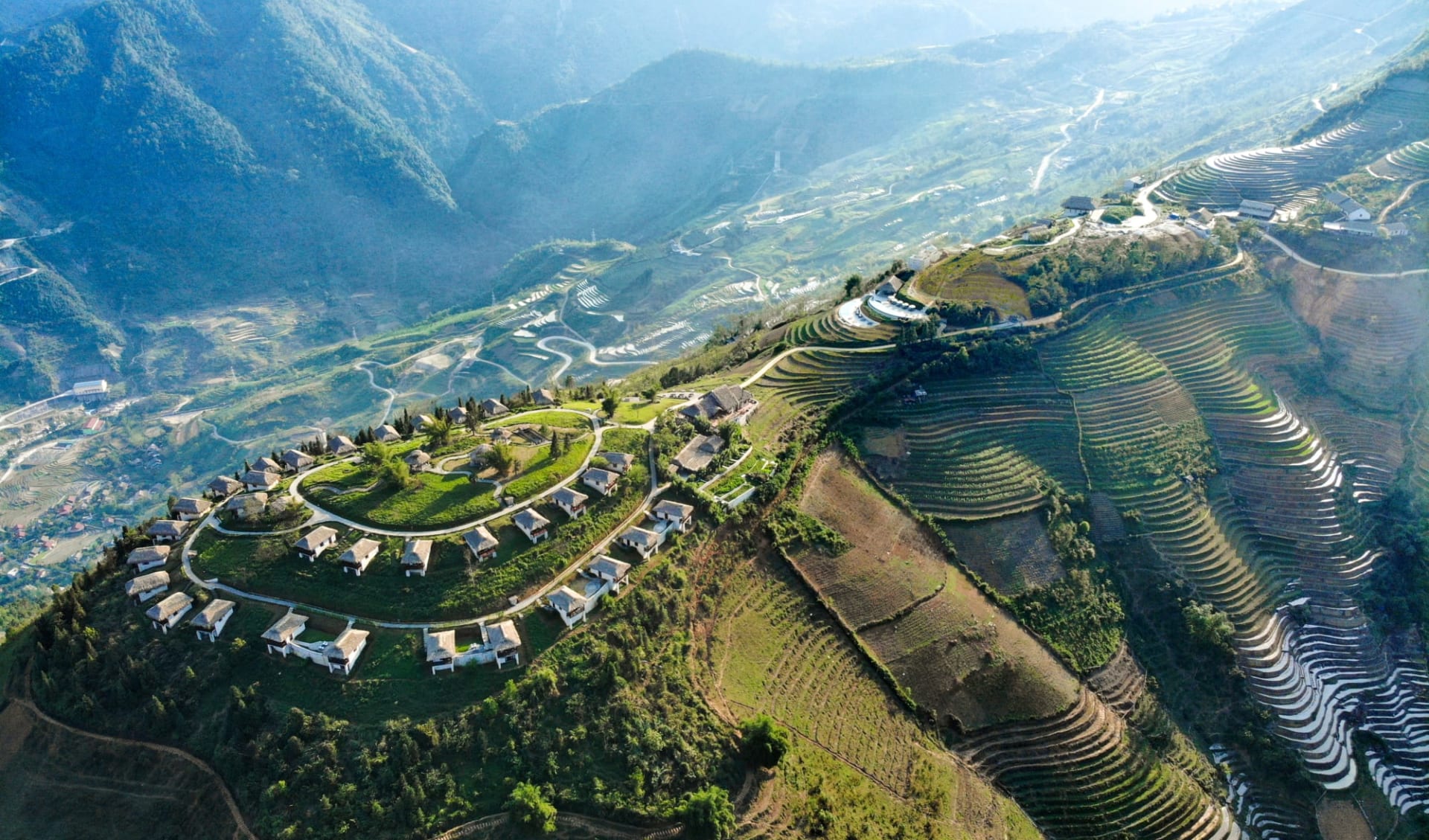 Abenteuer Sapa «Relax Package» ab Hanoi: Topas Ecolodge from above