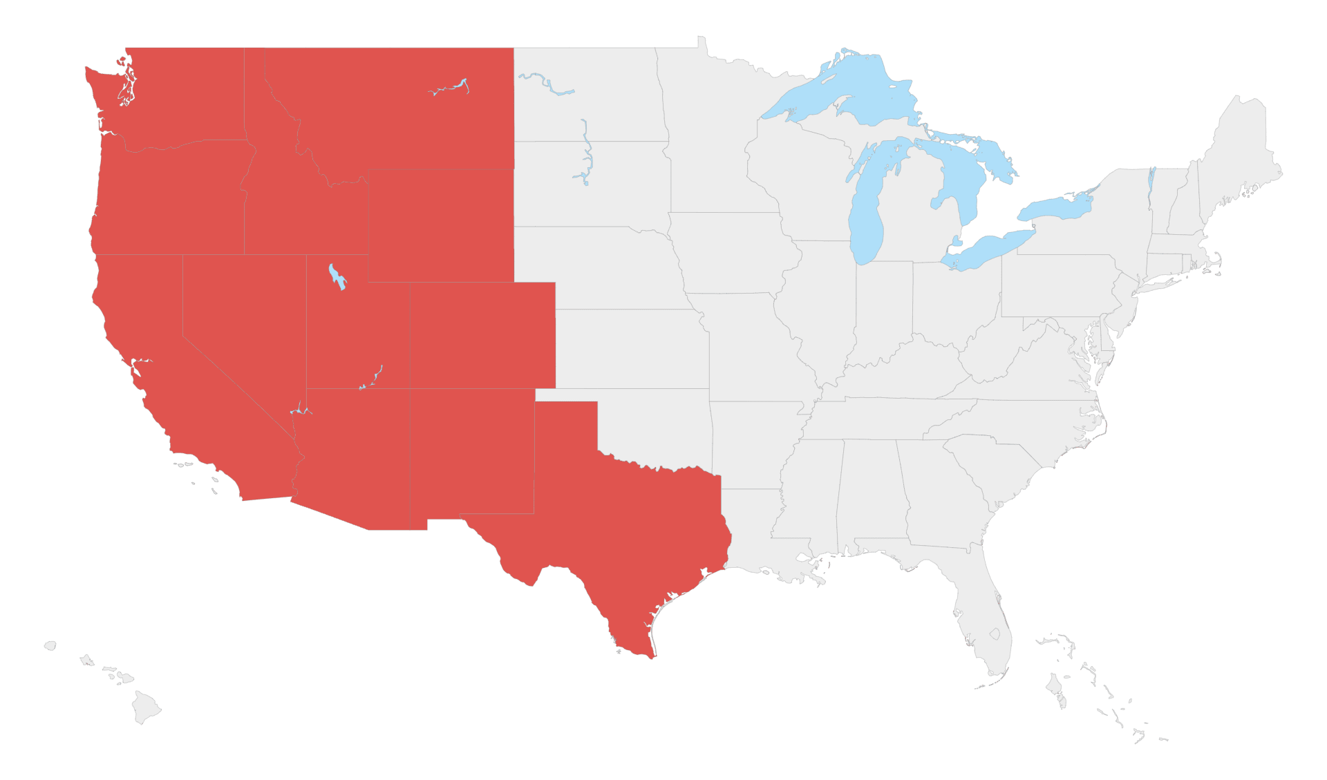 Karte Westen, USA