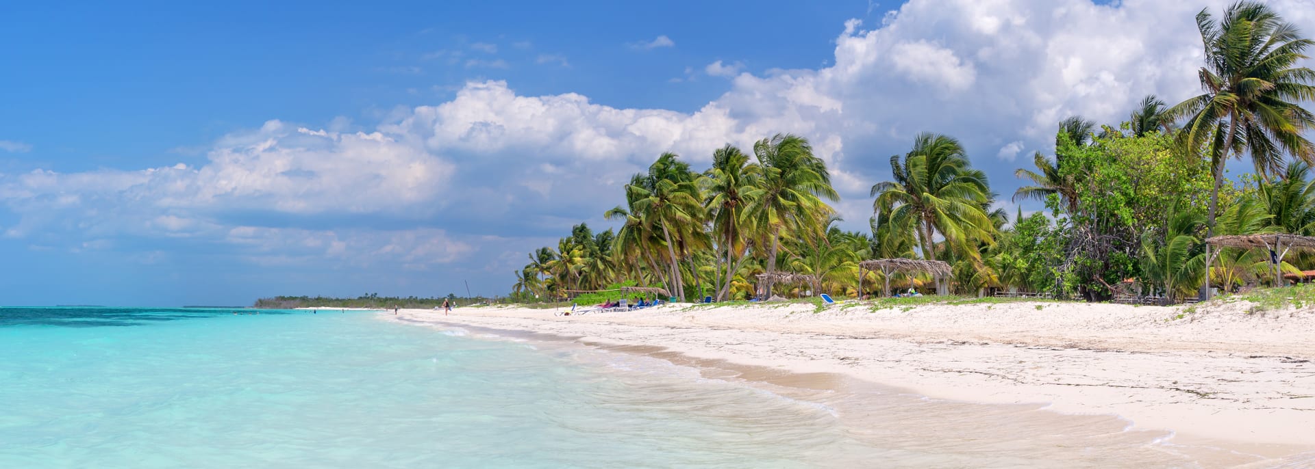 Panorama des Strandes der Insel Cayo Levisa, Kuba