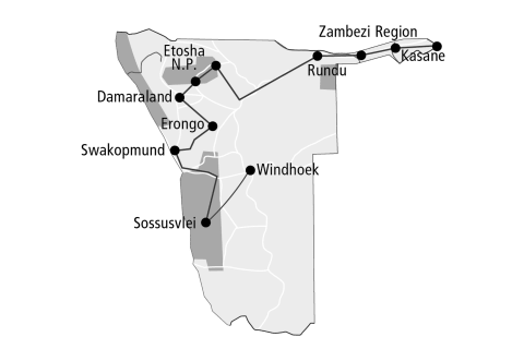 Namibia mit Zambezi Region