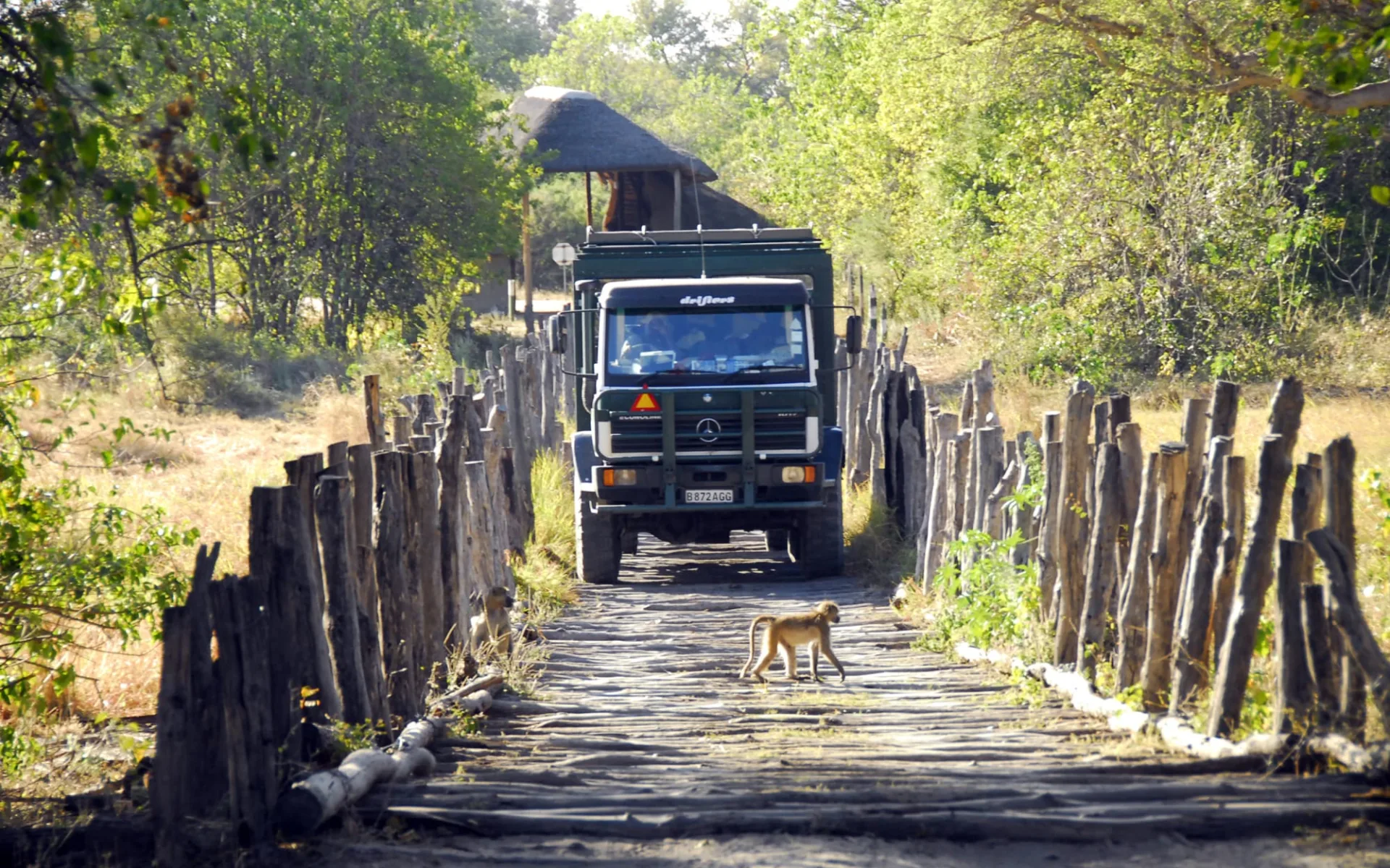 Botswana & Zimbabwe Abenteuer ab Central Kalahari: Botswana Truck at 3rd bridge Botswana & Zimbabwe Abenteuer ab Central Kalahari: Botswana Truck at 3rd bridge