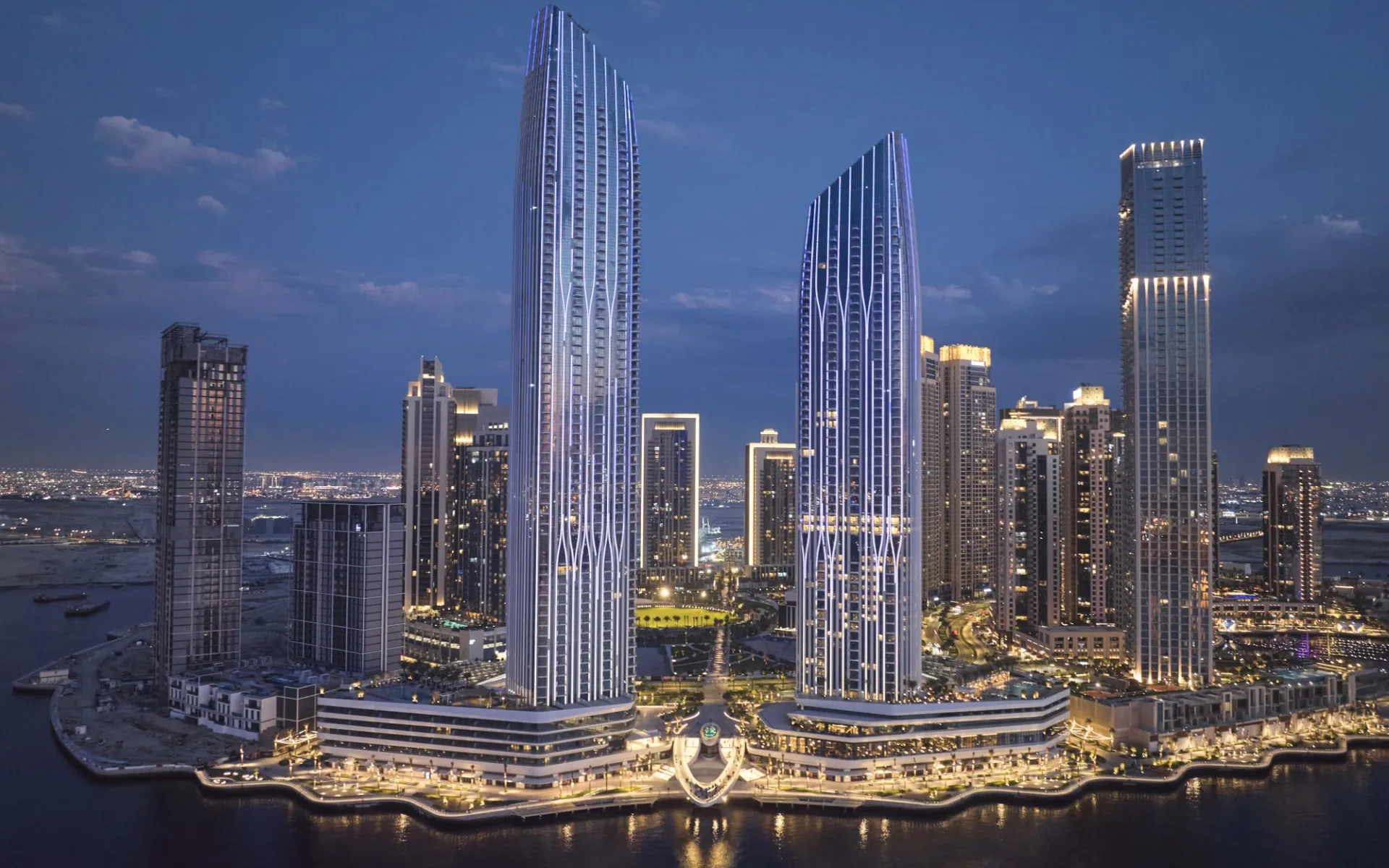 Address Creek Harbour in Dubai: exterior: Address Creek Harbour in Dubai: exterior: