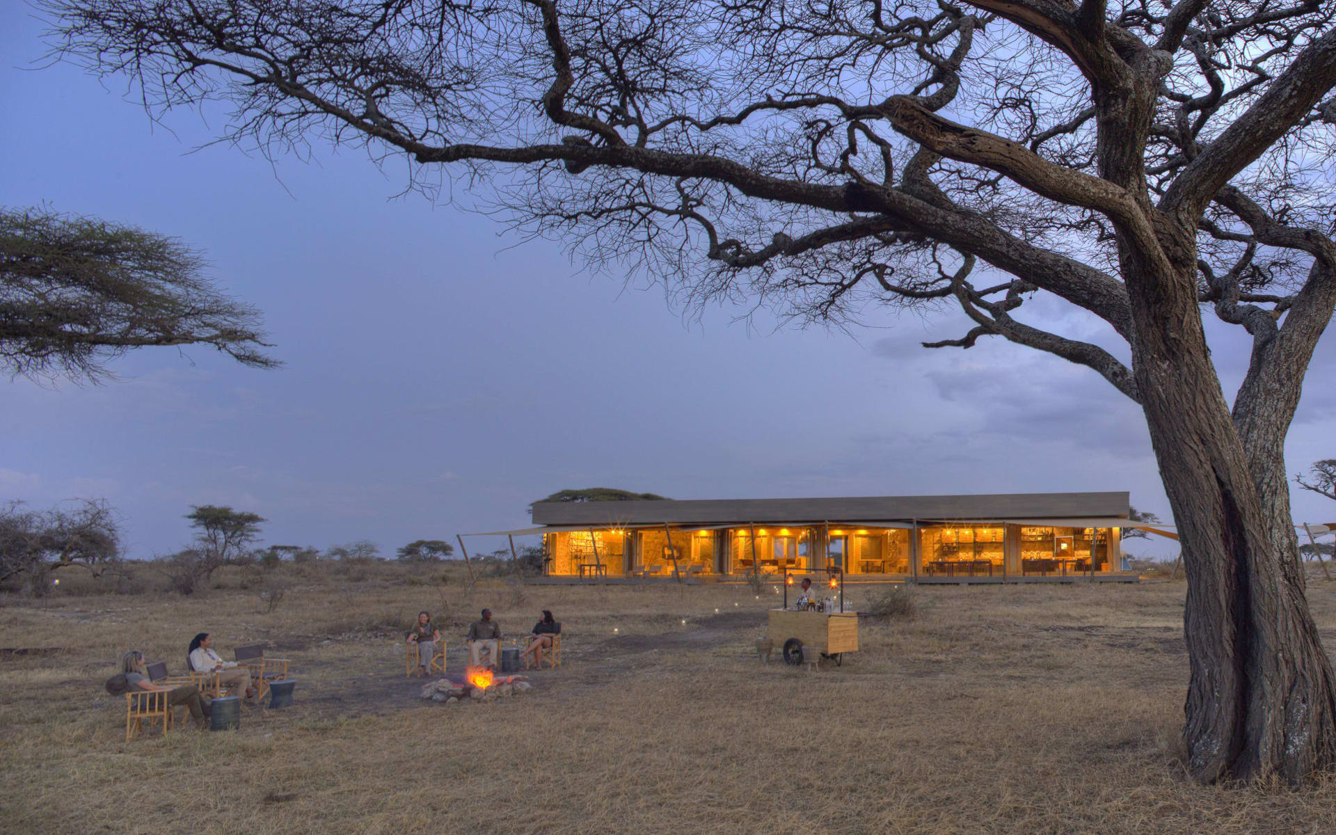 Namiri Plains Camp in Serengeti: exterior: Namiri Plains Camp in Serengeti: exterior: