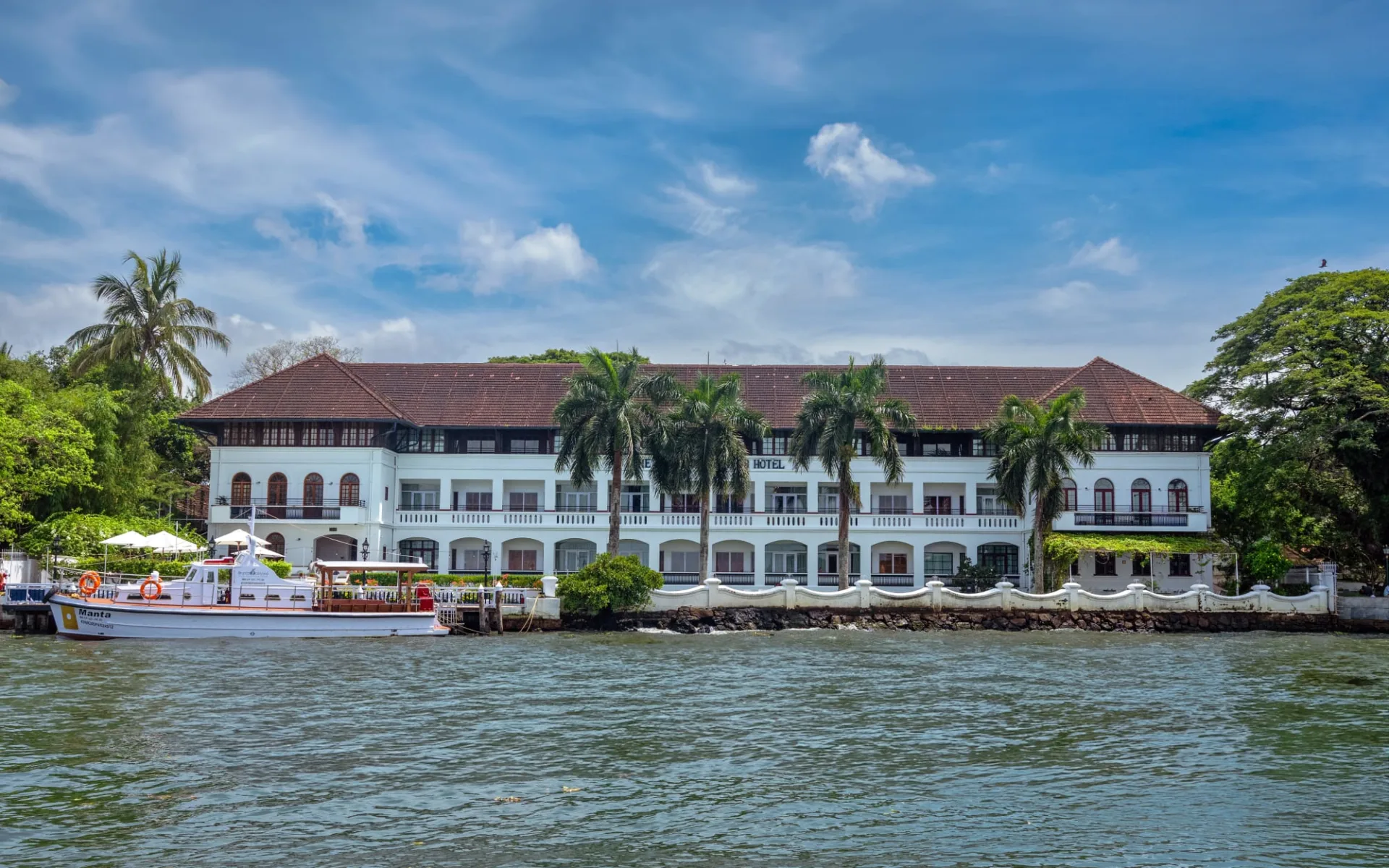 Brunton Boatyard in Kochi: Exterior view from the sea Brunton Boatyard in Kochi: Exterior view from the sea