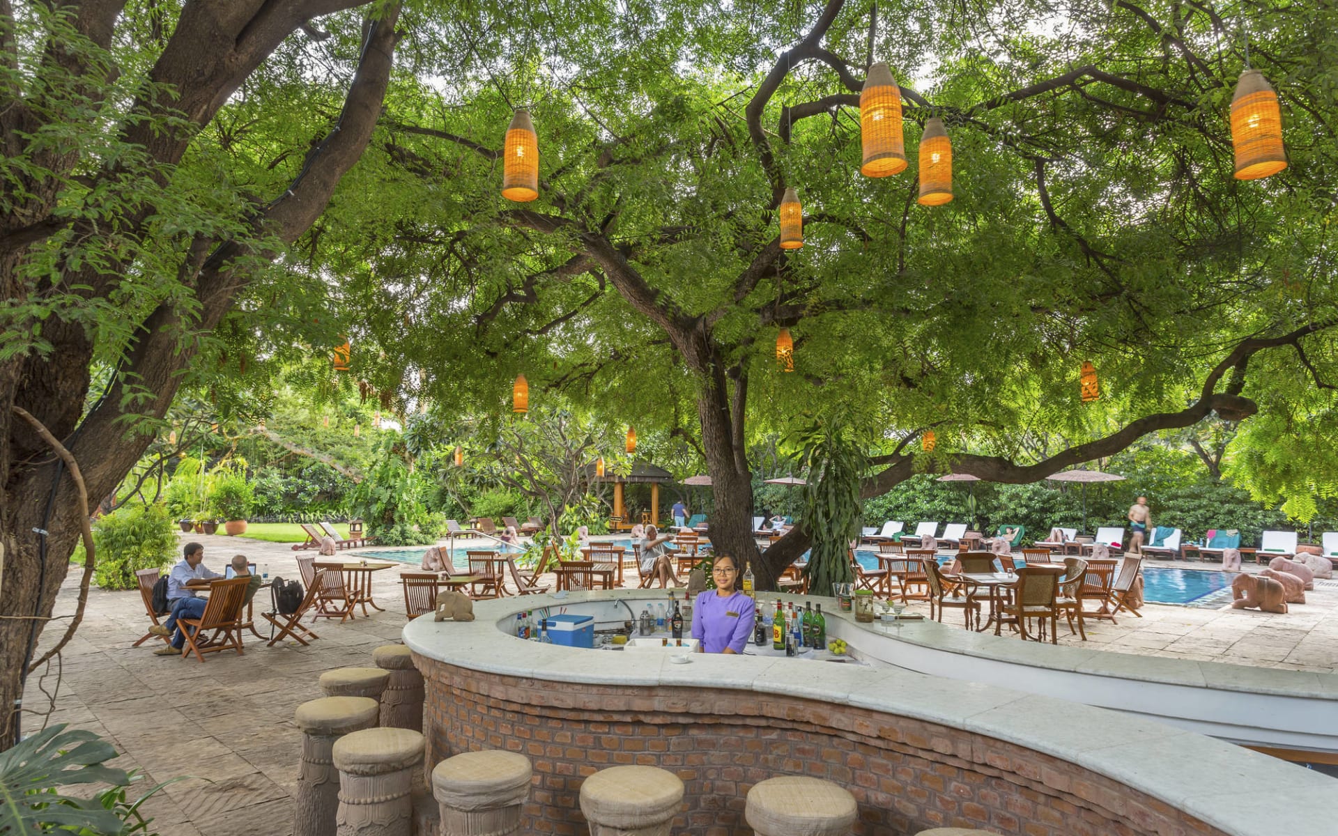 The Hotel @ Tharabar Gate in Bagan: Pool Side Restaurant The Hotel @ Tharabar Gate in Bagan: Pool Side Restaurant