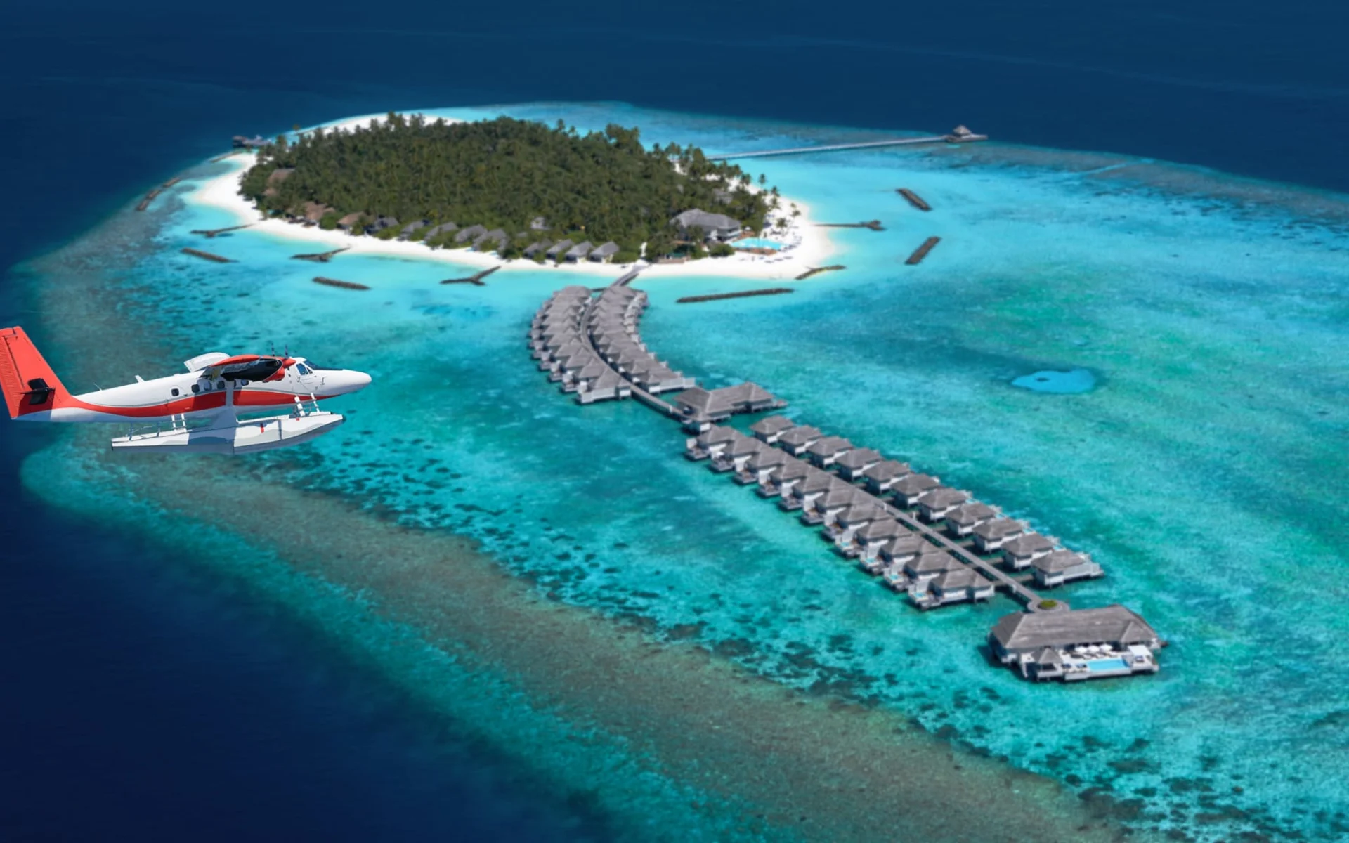 Baglioni Maldives - Luxury All Inclusive Resort in Dhaalu-Atoll: Seaplane Baglioni Maldives - Luxury All Inclusive Resort in Dhaalu-Atoll: Seaplane