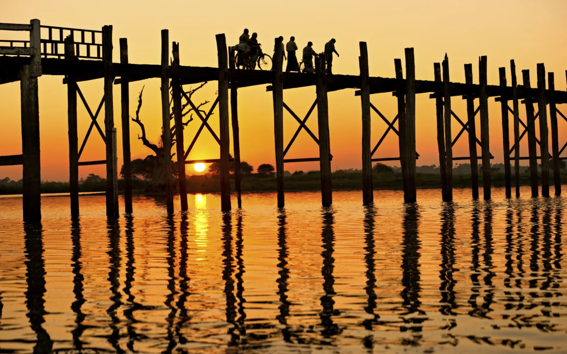 Das Goldene Land ab Yangon: Mandalay Amarapura U-Bein Bridge