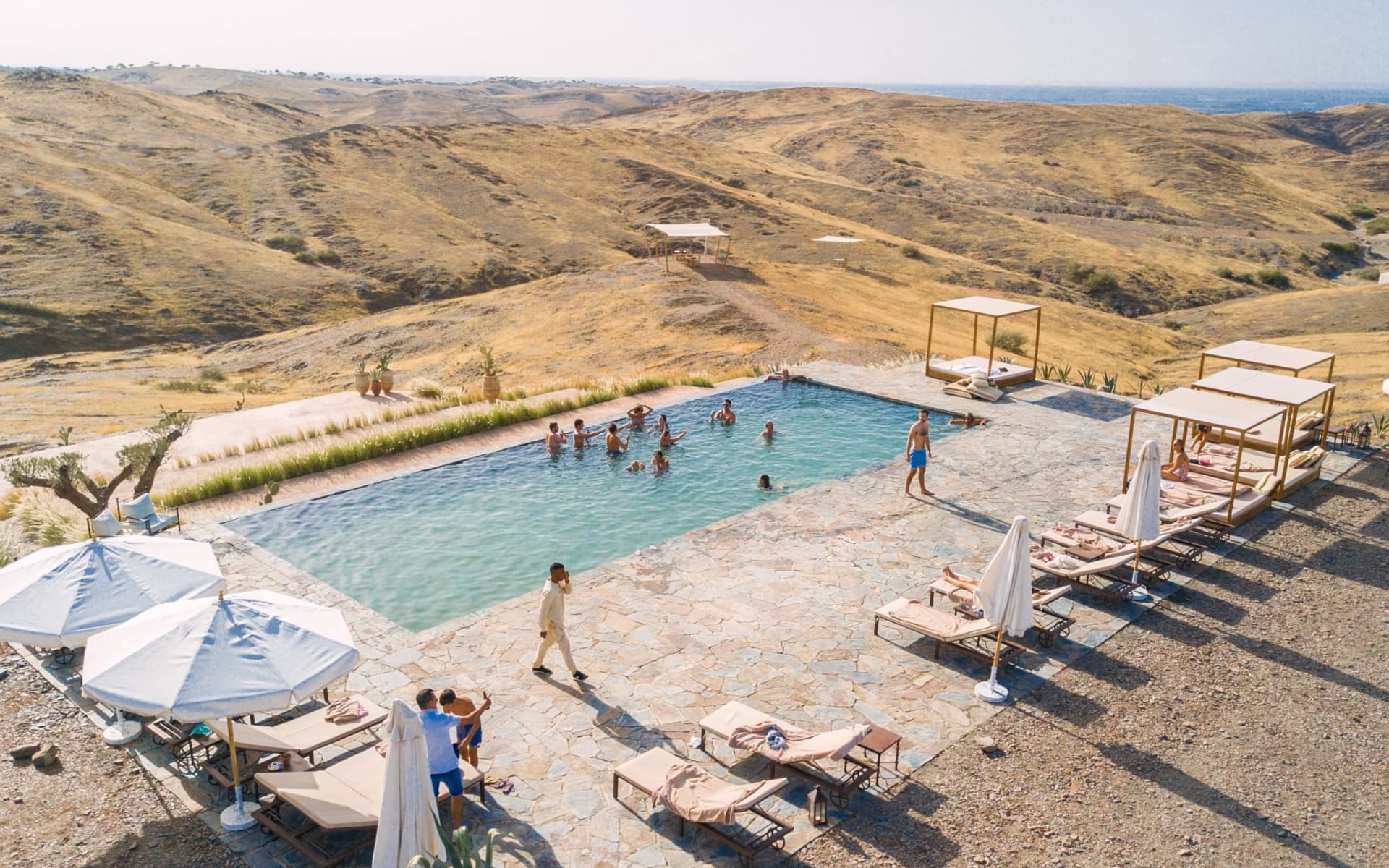The White Camel Lodge in Agafay: pool: The White Camel Lodge in Agafay: pool: