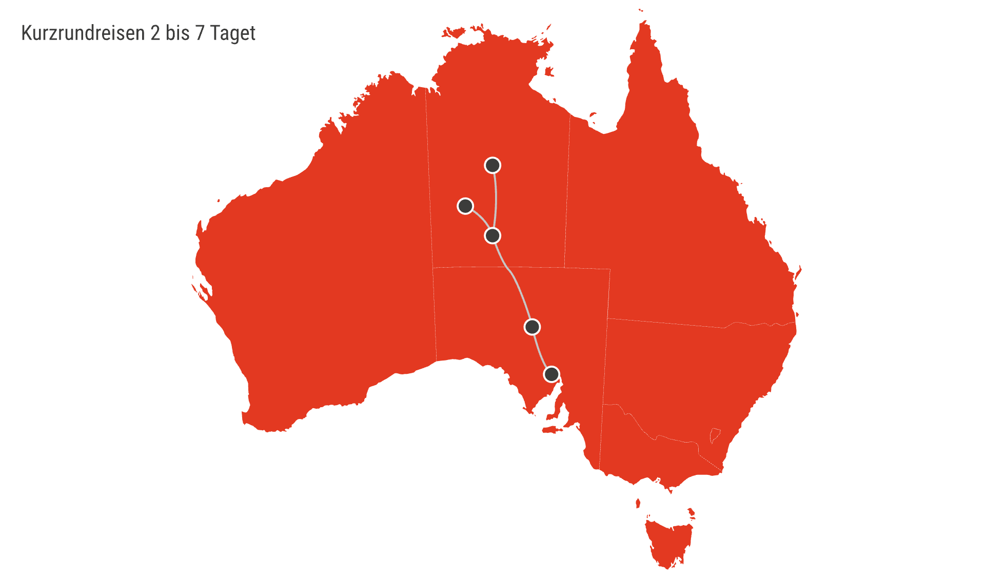 Karte Australien Rundreisen 2 - 7 Tage
