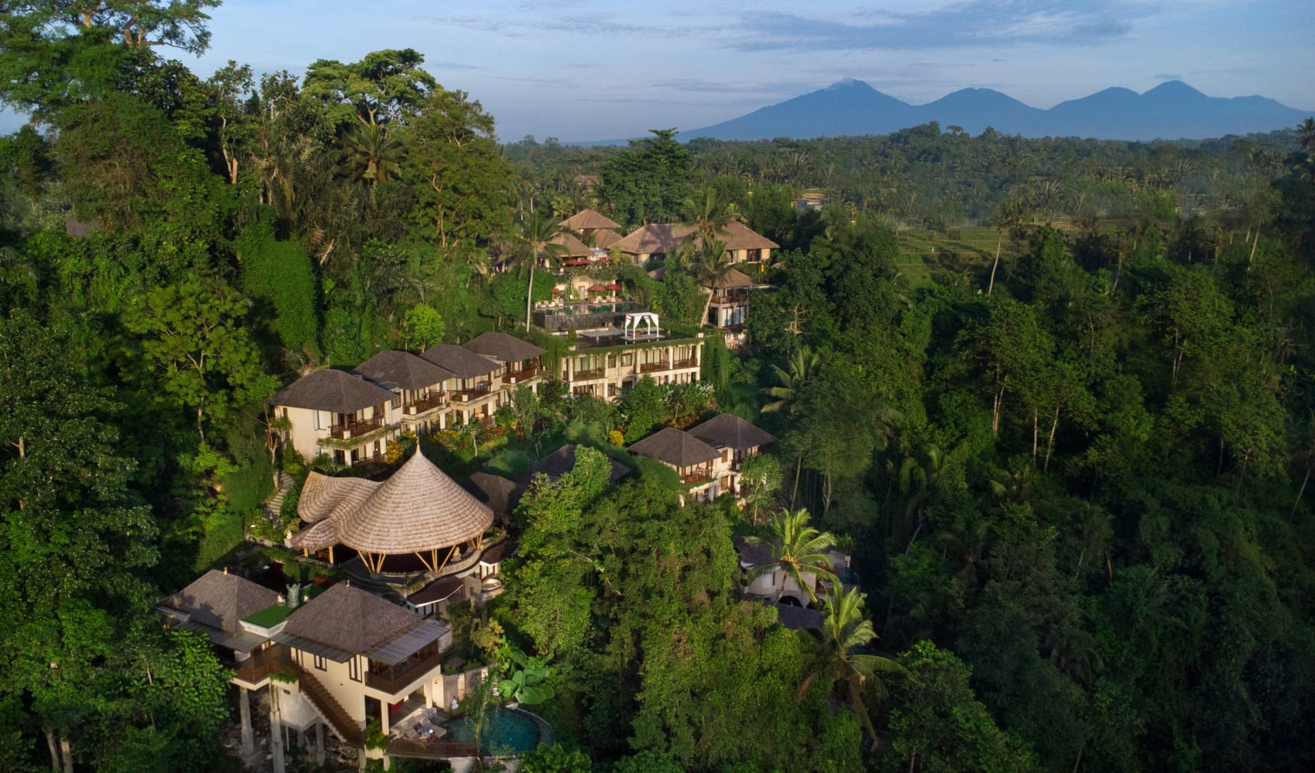 Jannata Resort & Spa in Ubud: Aerial view Jannata Resort & Spa in Ubud: Aerial view